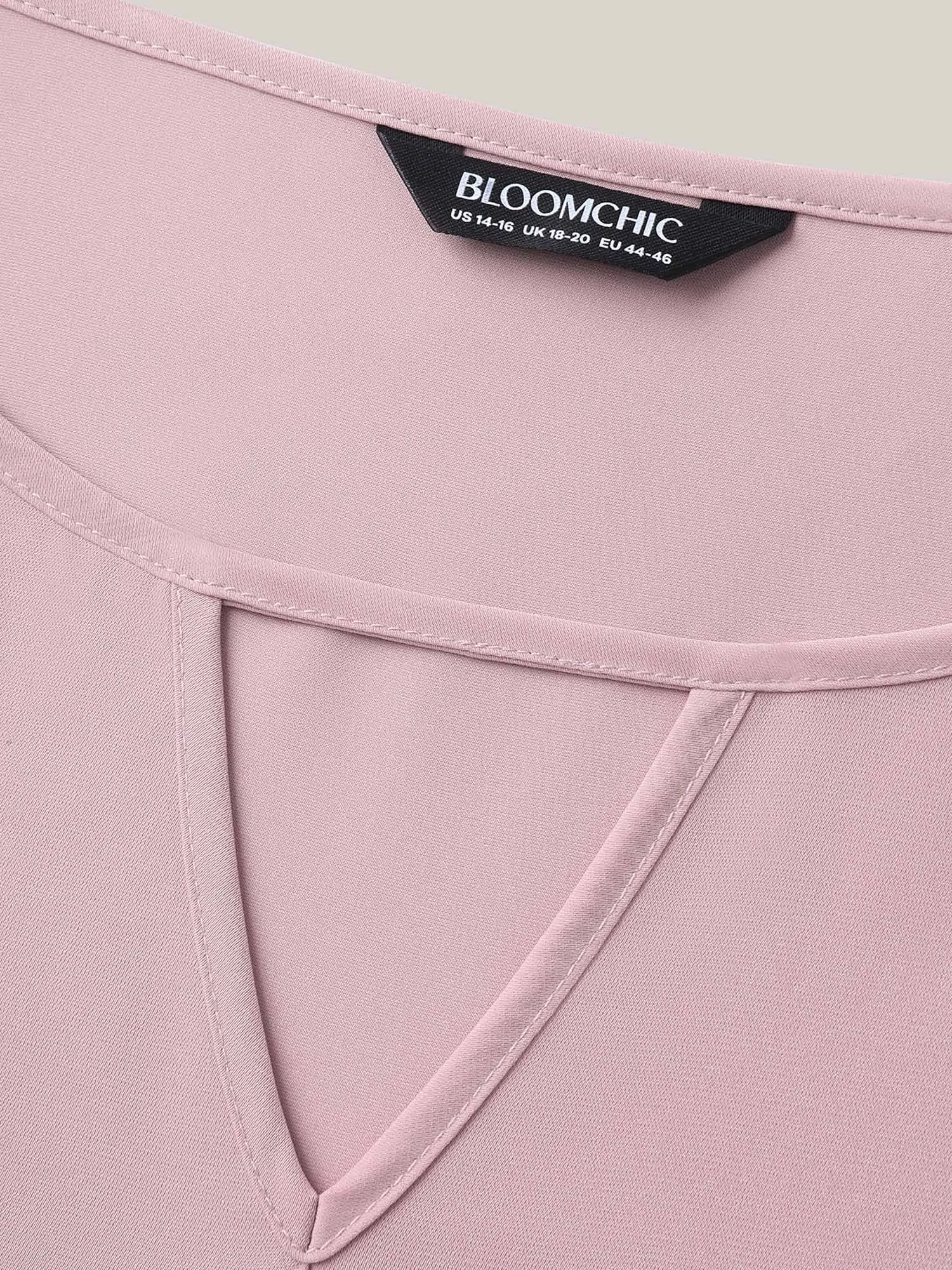 Textured Layered Ruffle Sleeve Keyhole Blouse sold by Bloomchic product image thumbnail 5