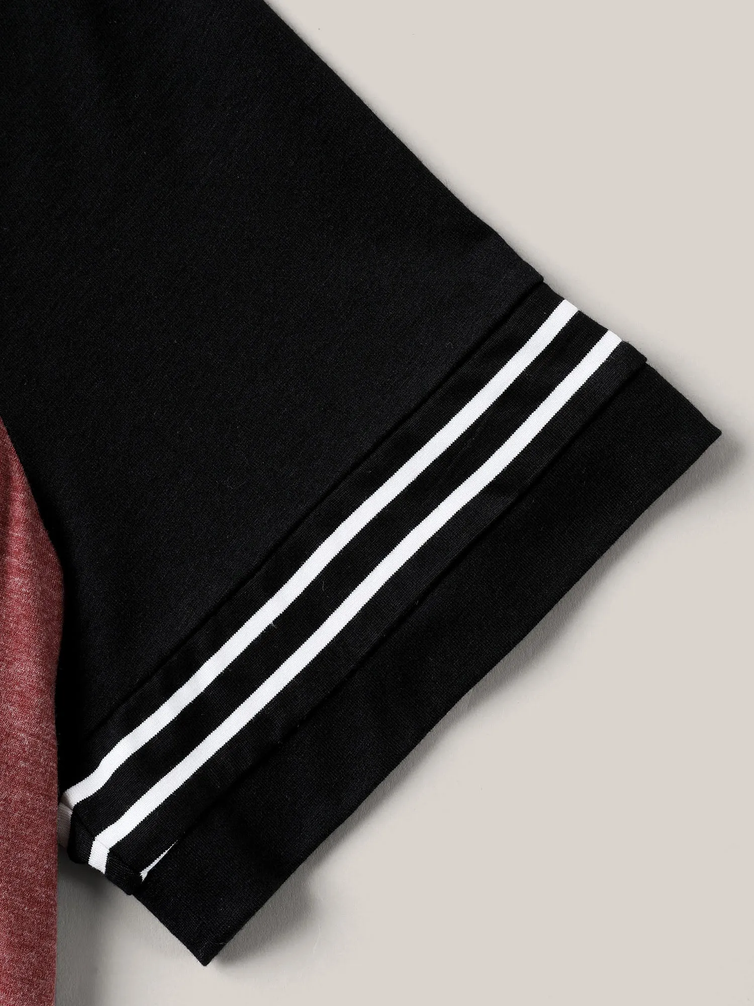 Color Contrast Split Neck Everyday T-Shirt sold by Bloomchic product image thumbnail 5