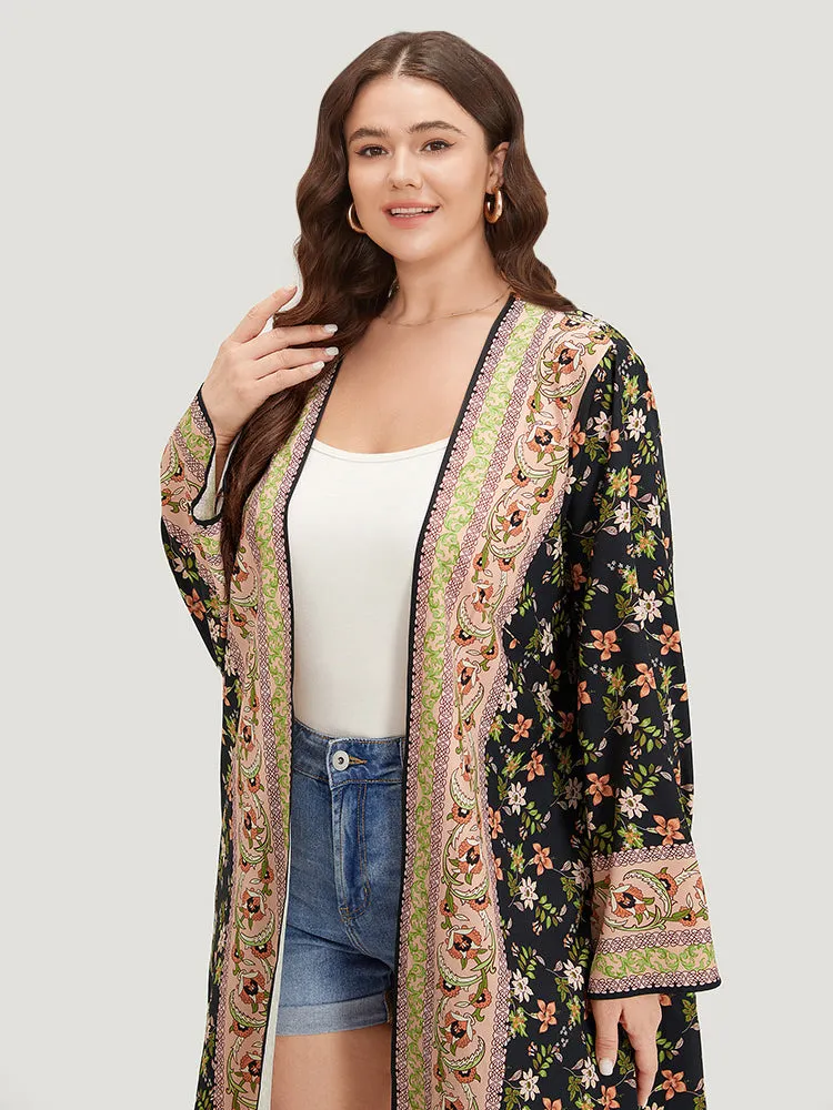 Boho Print Ruffle Sleeve Open Front Kimono sold by Bloomchic product image thumbnail 5