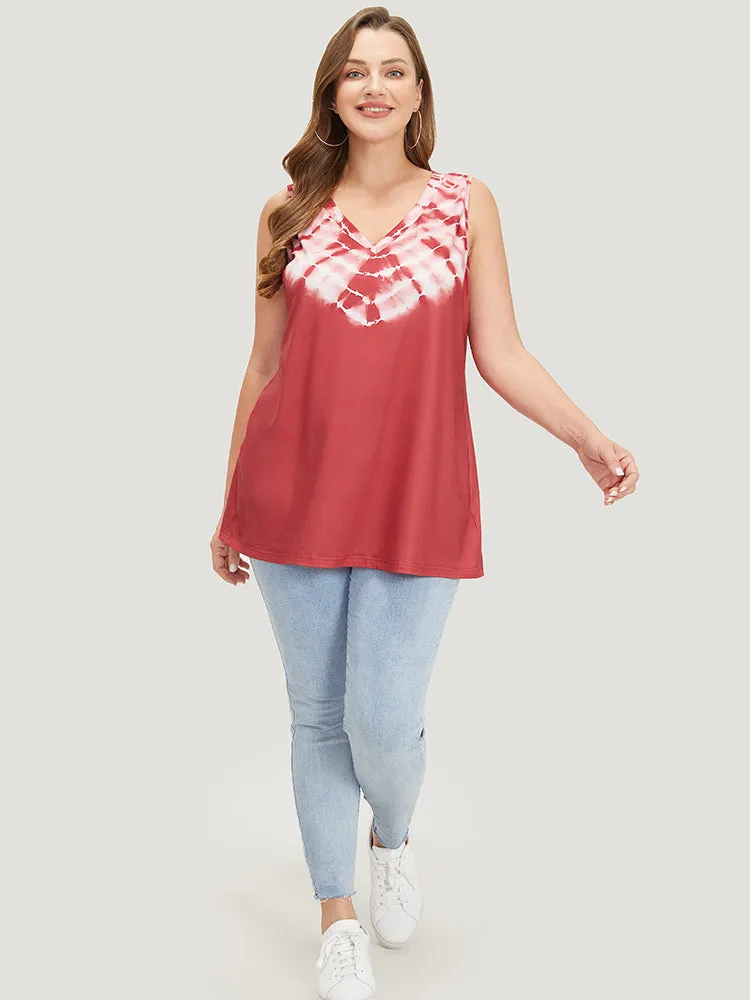 Tie Dye Contrast V Neck Tank Top sold by Bloomchic product image thumbnail 4