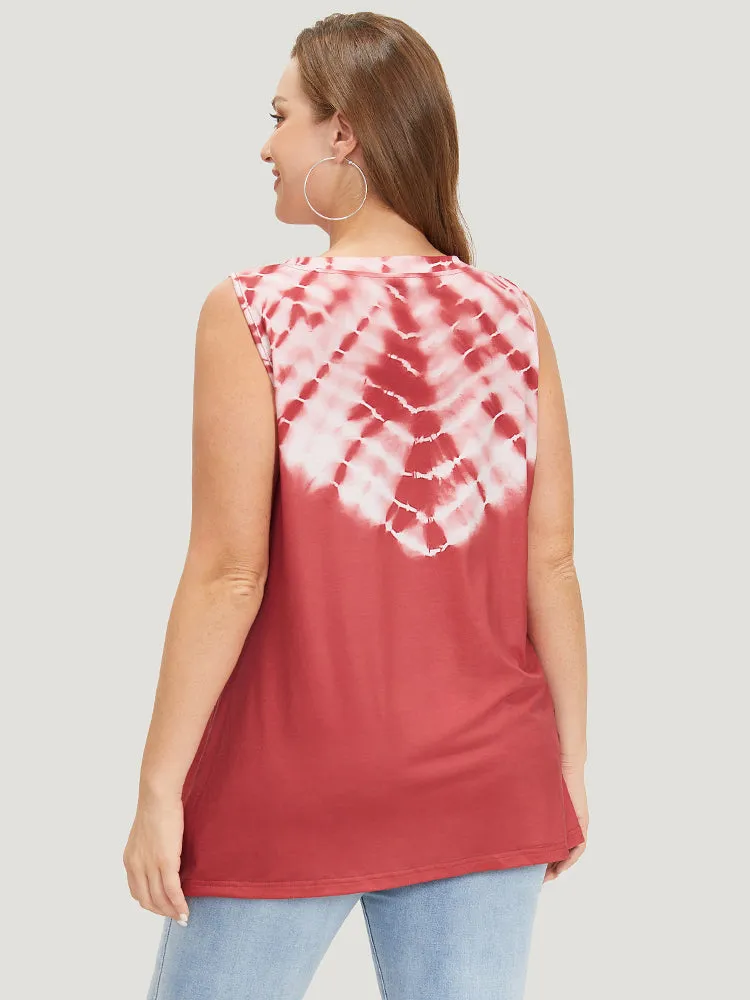 Tie Dye Contrast V Neck Tank Top sold by Bloomchic product image thumbnail 3