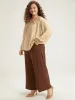 Solid Tie Neck Pleated Lantern Sleeve Woven Blouse sold by Bloomchic