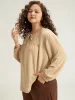 Solid Tie Neck Pleated Lantern Sleeve Woven Blouse sold by Bloomchic
