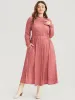 Bandana Print Mock Neck Pocket Ruffle Hem Dress sold by Bloomchic