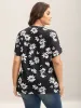 Floral Print Petal Sleeve Plain Knit Top sold by Bloomchic