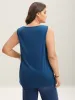 Leafy Printed Hem Pleated Sleeveless Top sold by Bloomchic
