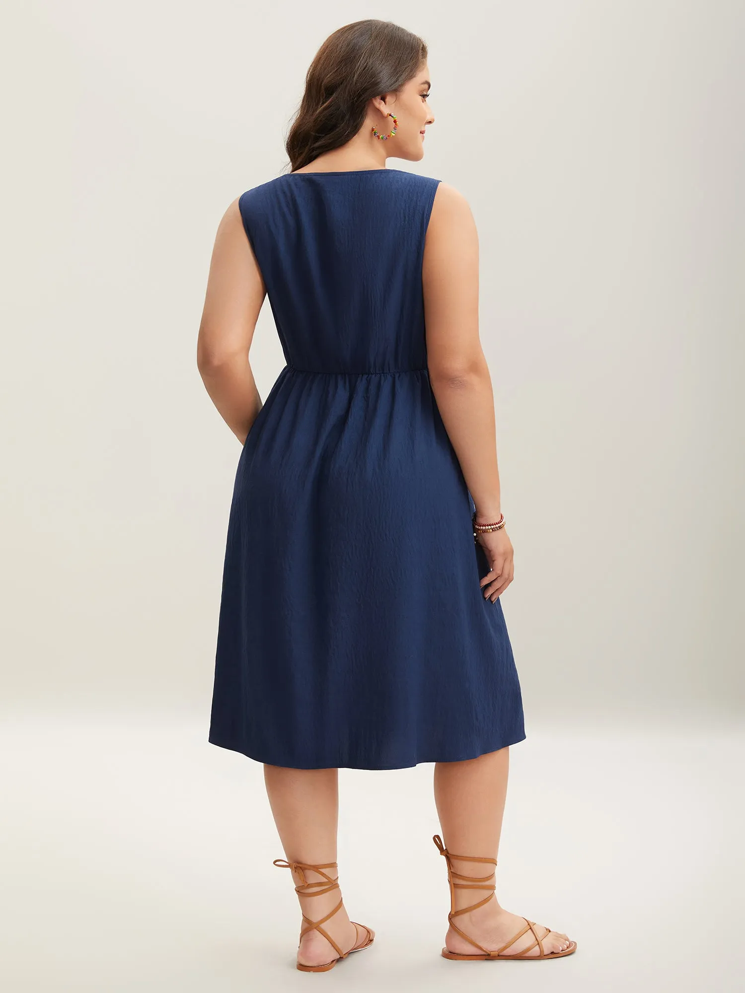 Imitation Embroidery Woven Sleeveless Midi Dress sold by Bloomchic product image thumbnail 4