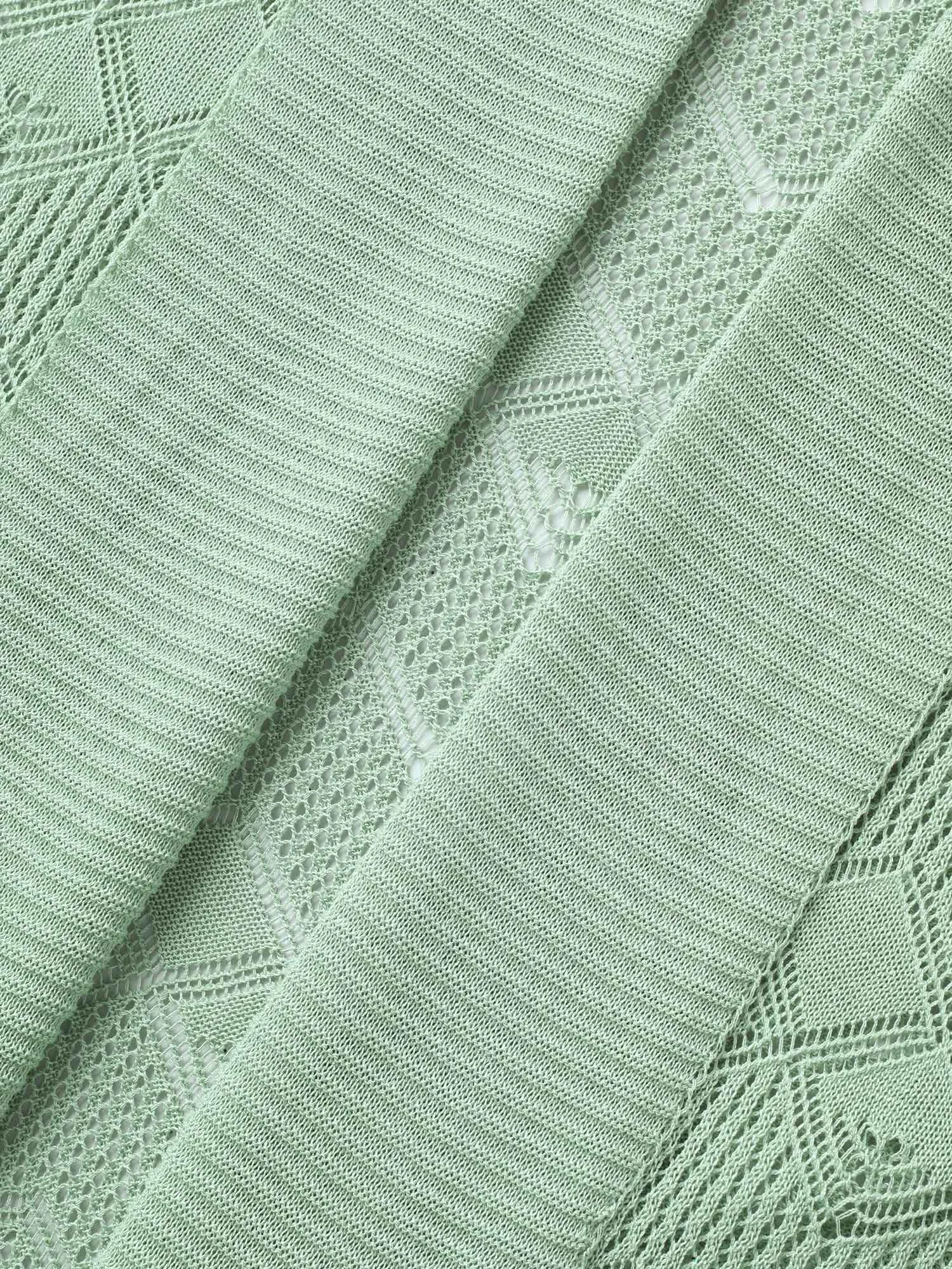 Eyelet Trim Folded Collar Knit Cardigan sold by Bloomchic product image thumbnail 5