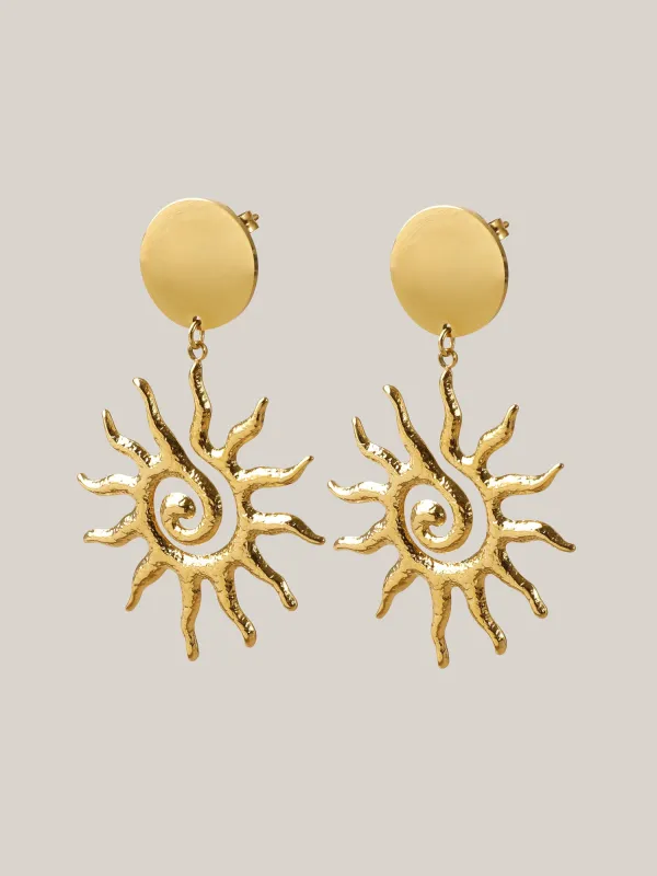 Sunshine Gold-Tone Drop Earrings sold by Bloomchic