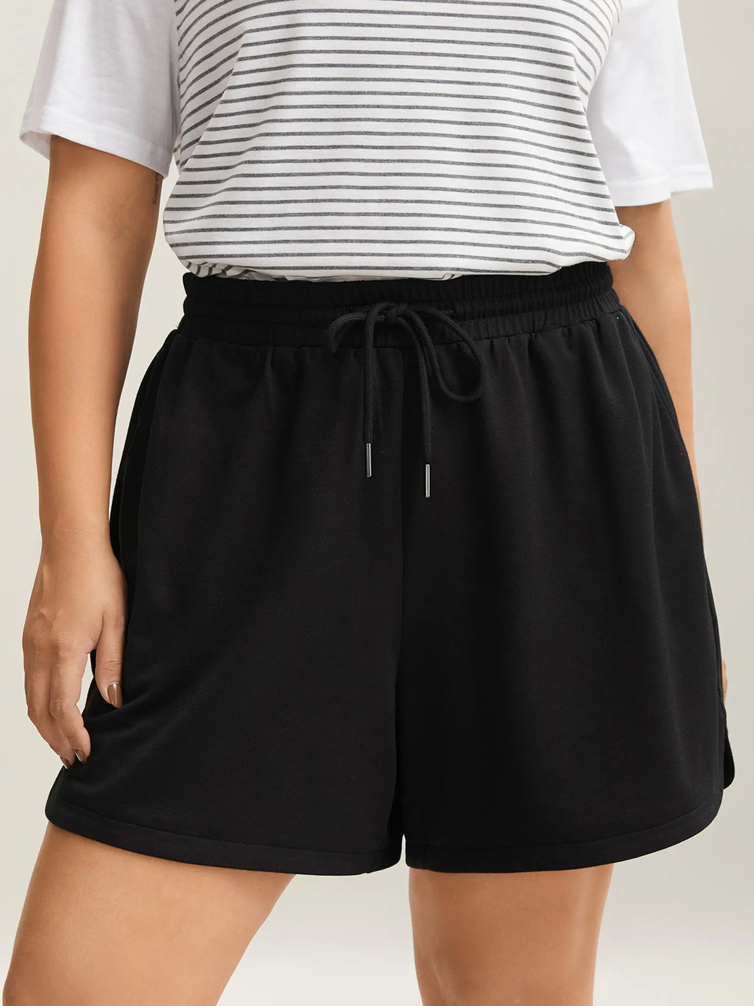Drawstring Slit Supersoft Pull-On Shorts sold by Bloomchic