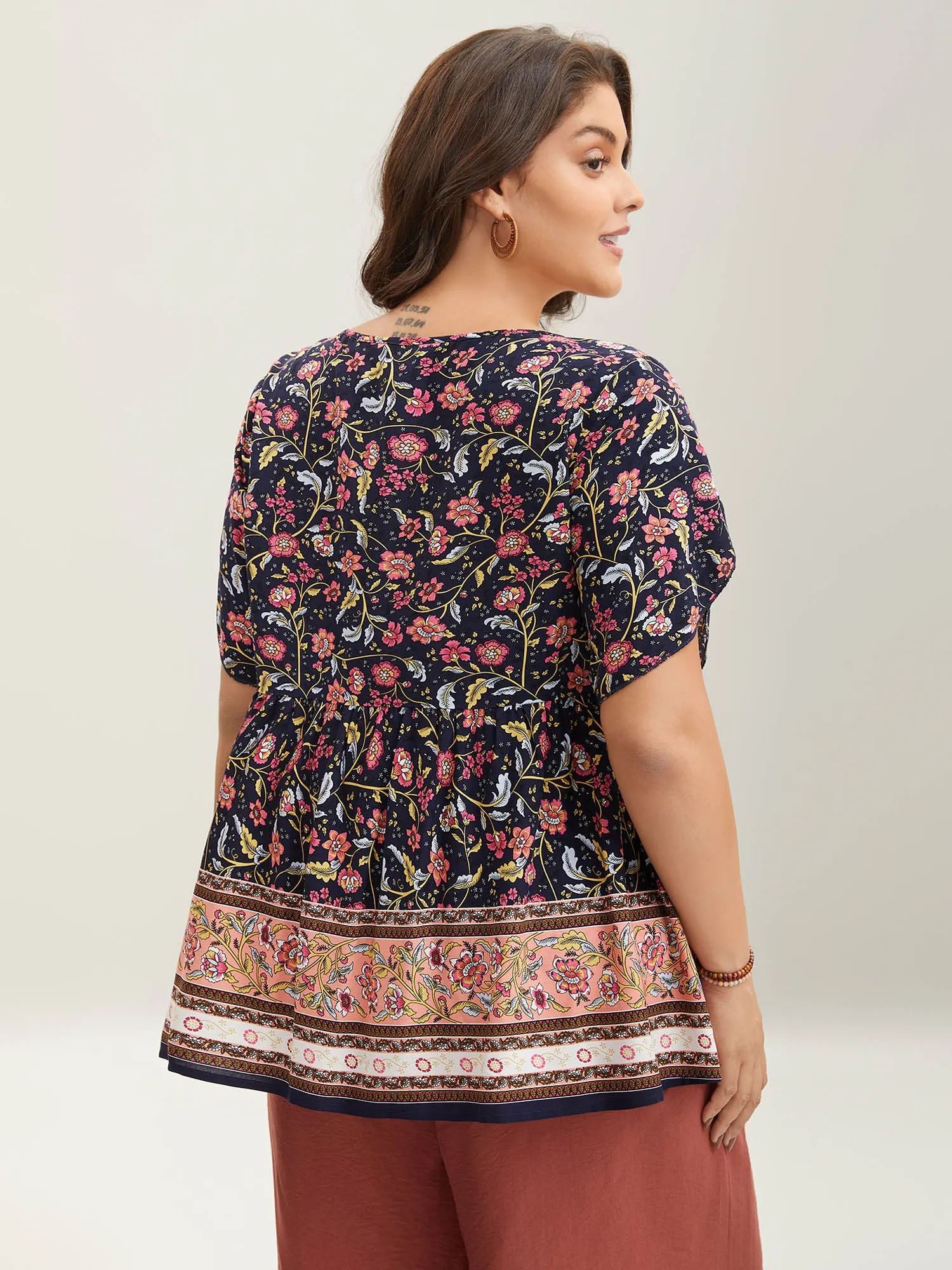 Sweet Floral Print Petal Sleeve Shirt sold by Bloomchic product image thumbnail 4