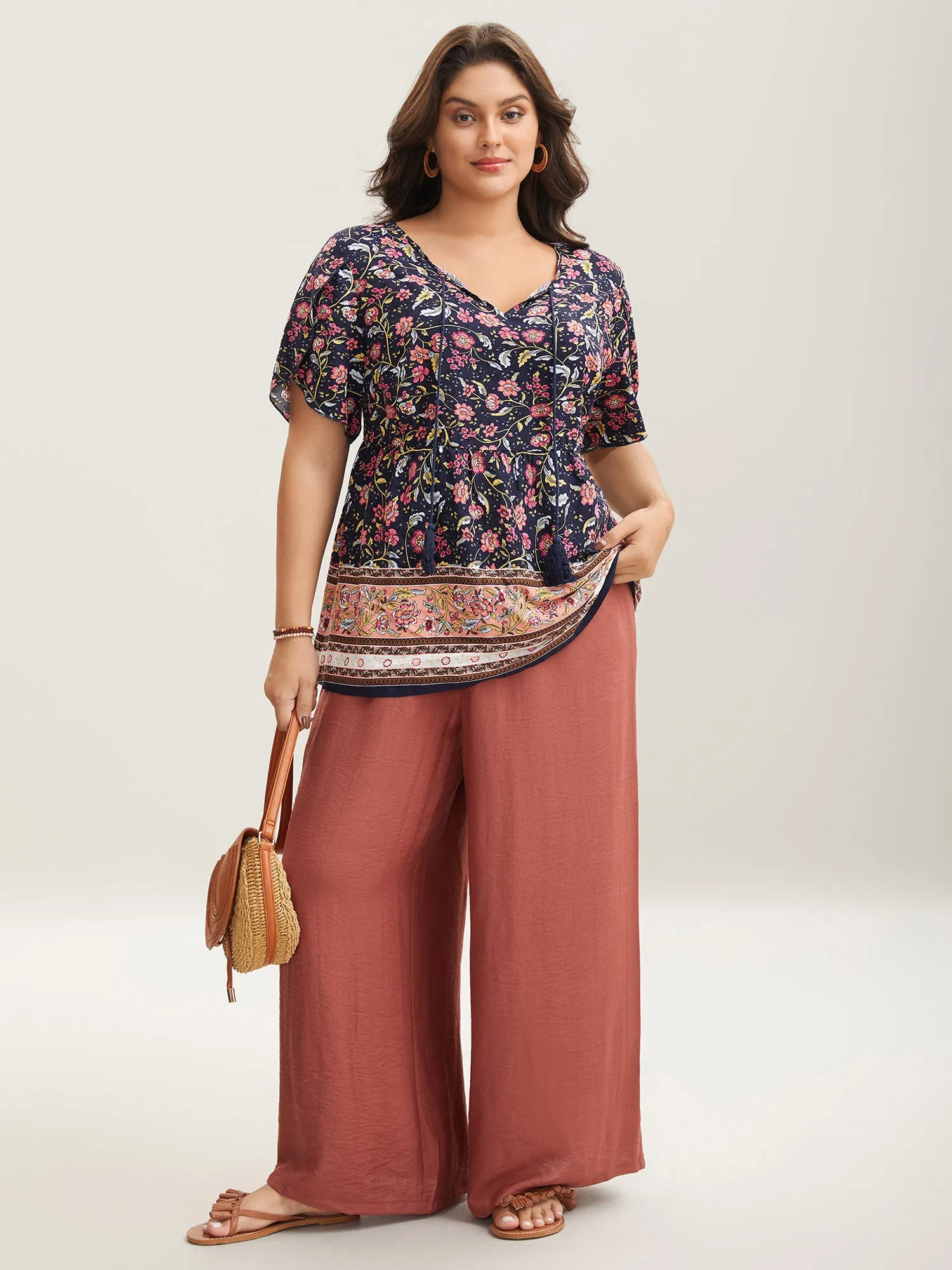 Sweet Floral Print Petal Sleeve Shirt sold by Bloomchic product image thumbnail 3
