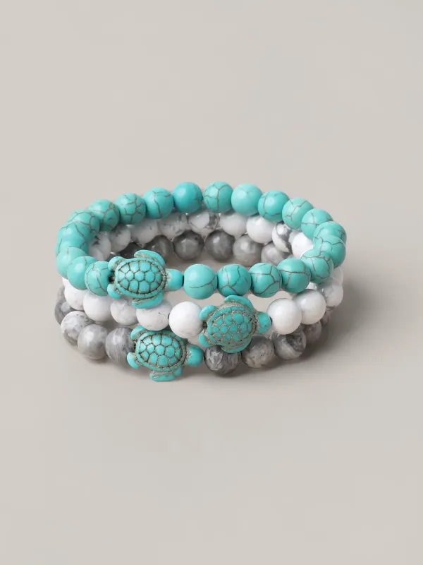 Natural Stone Pair Bracelet sold by Bloomchic