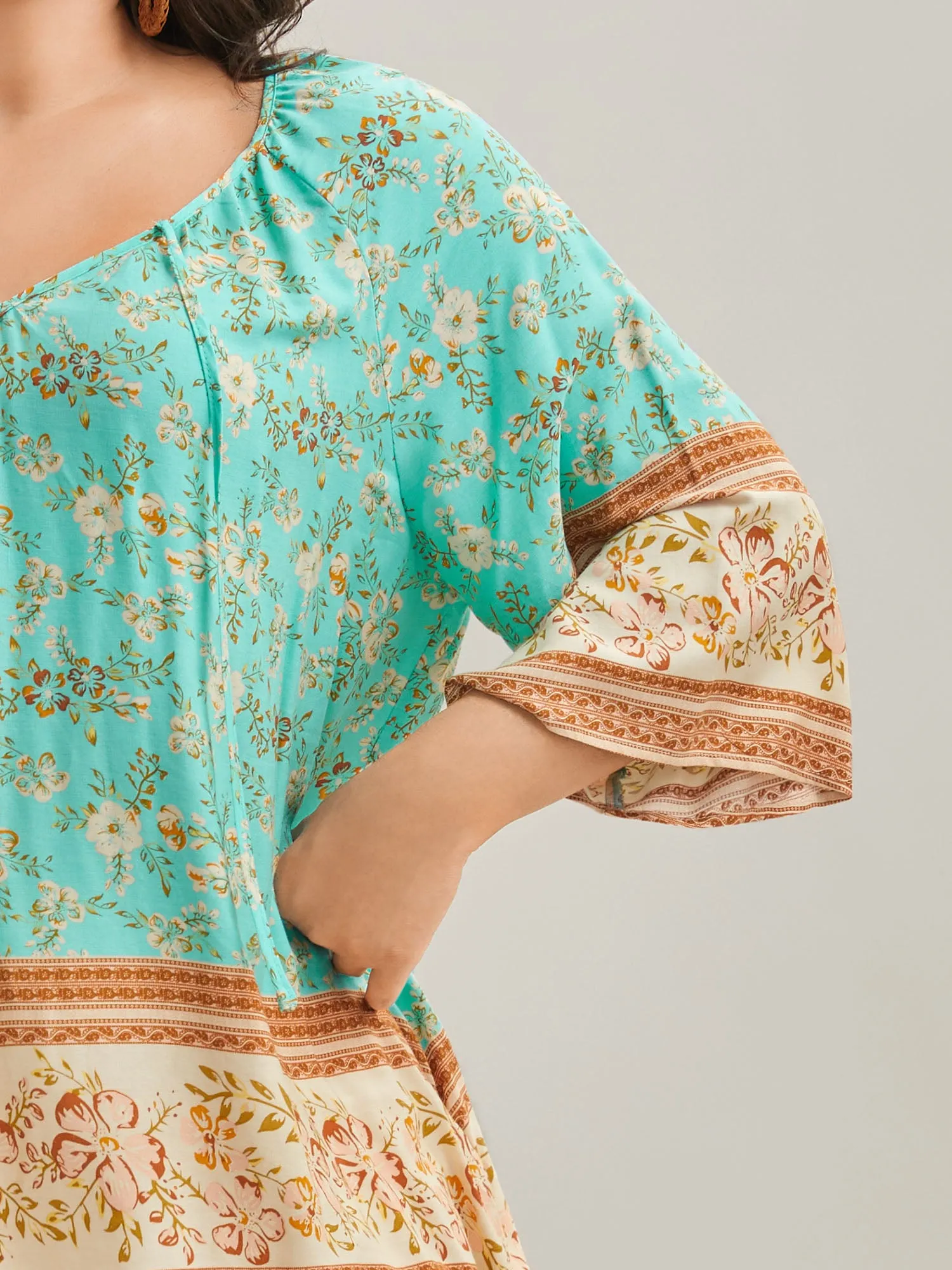 Boho Print Neck Ties Relaxed Fit Shirt sold by Bloomchic product image thumbnail 2