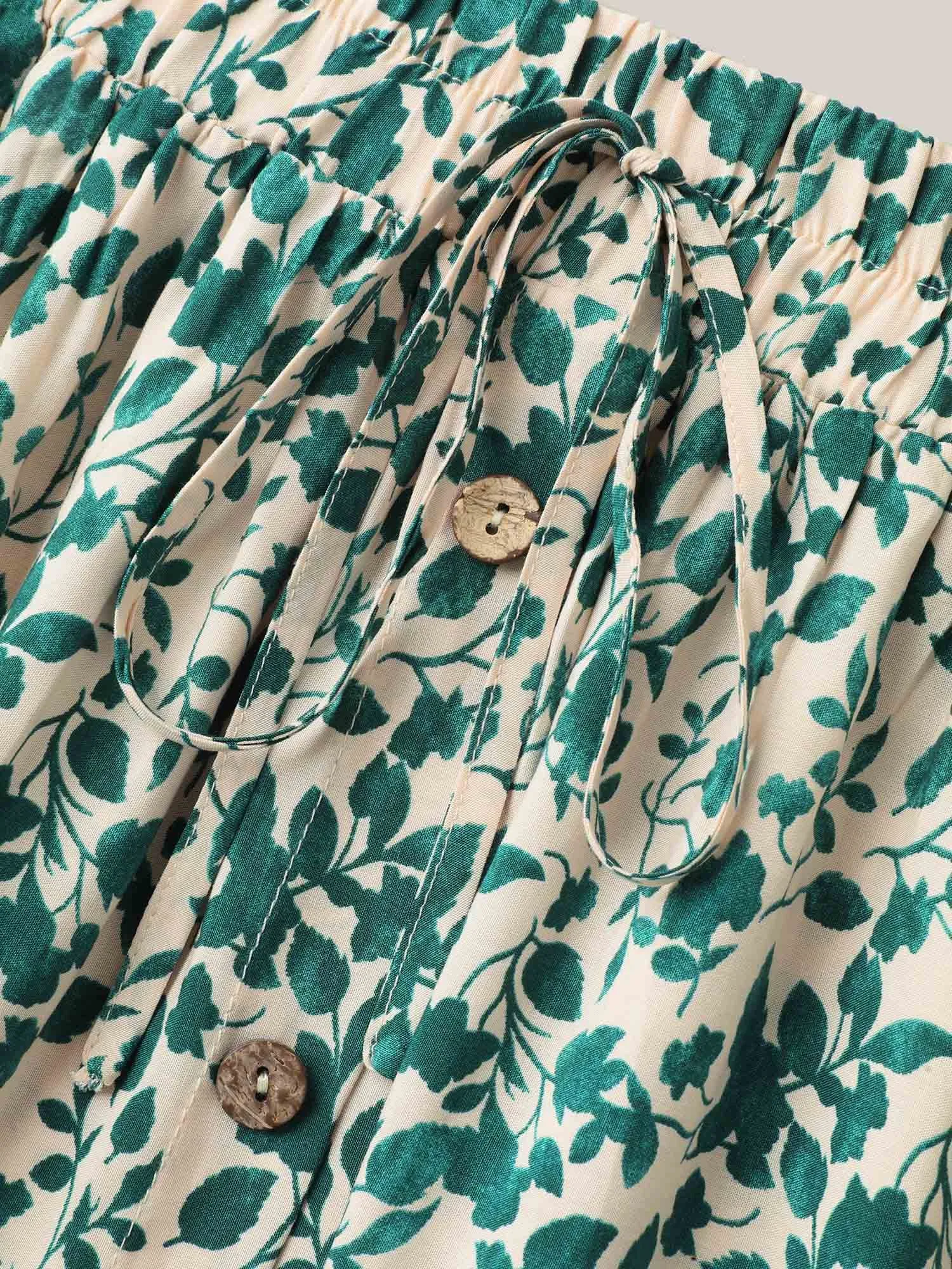 Stretchy Waist Boho Print Tied Midi Skirt sold by Bloomchic product image thumbnail 5