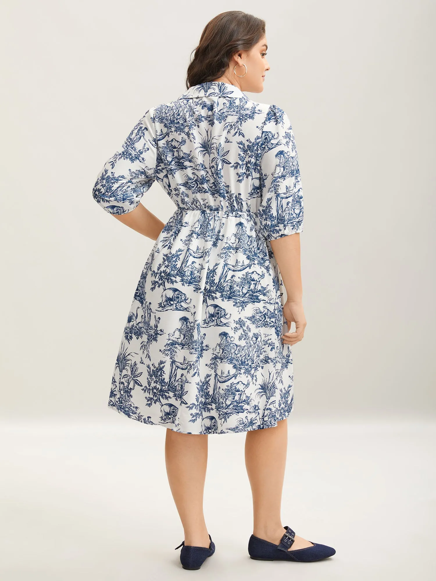 Animal Print Button Pockets Midi Dress sold by Bloomchic product image thumbnail 4