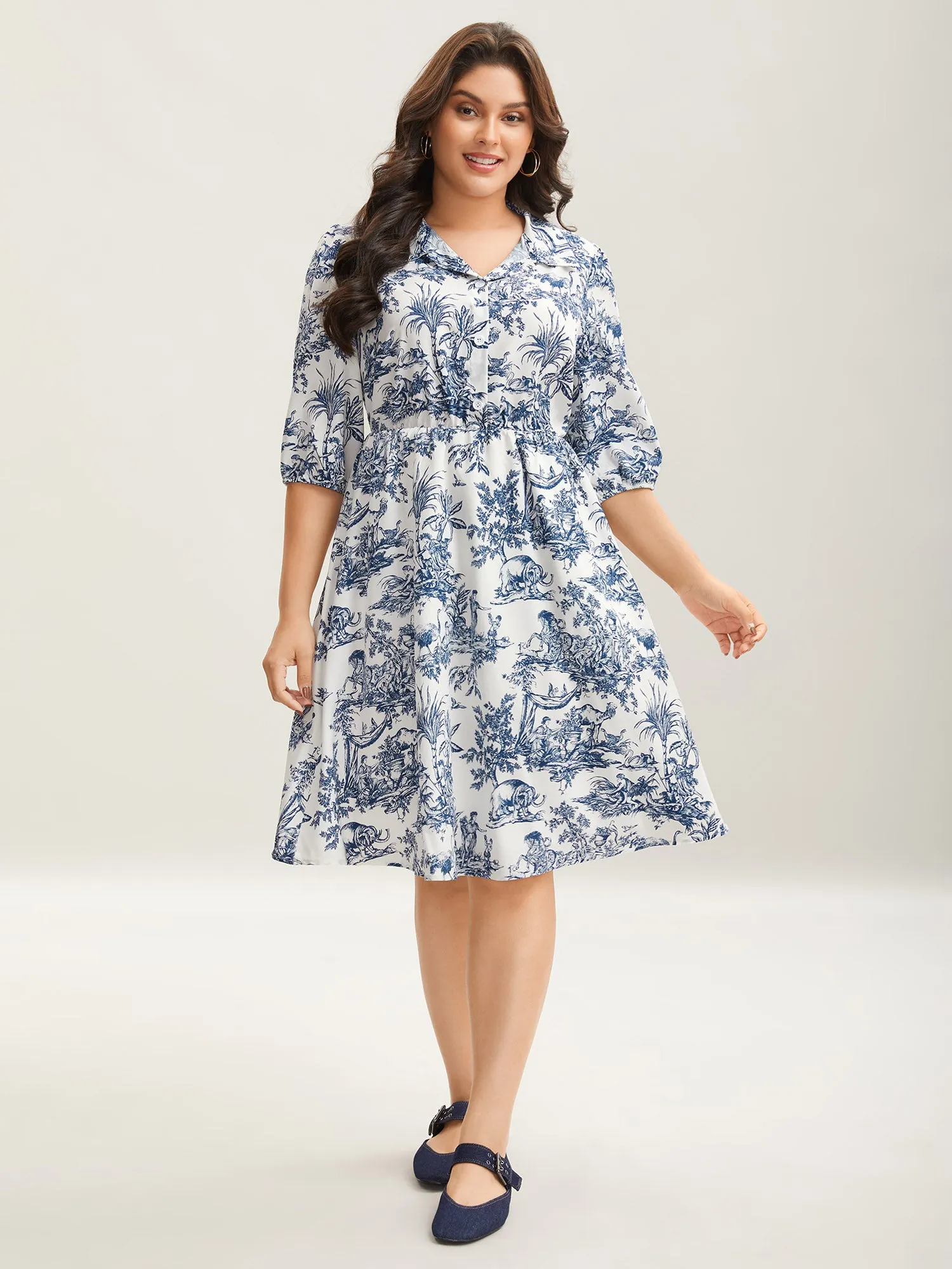 Animal Print Button Pockets Midi Dress sold by Bloomchic