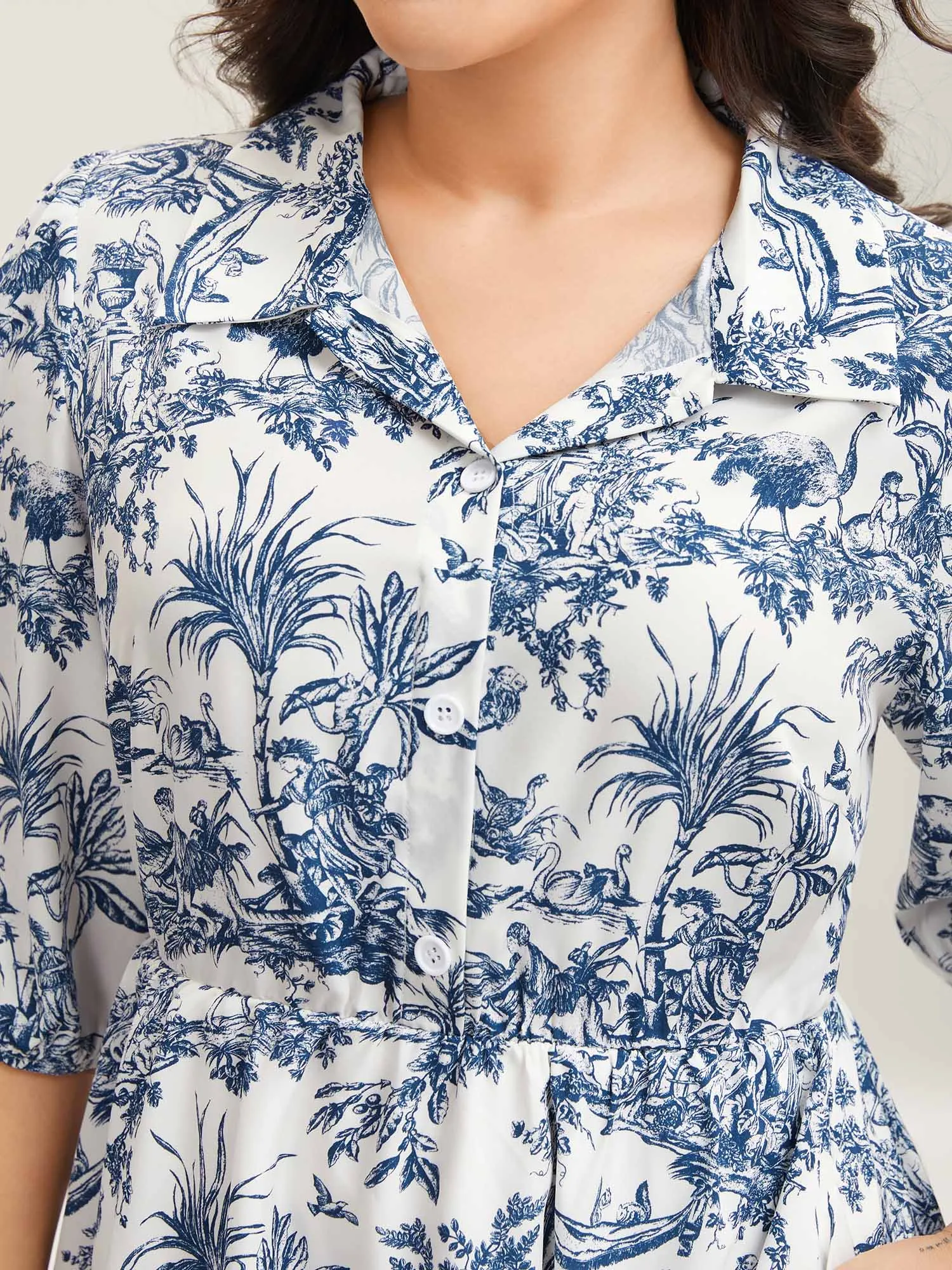 Animal Print Button Pockets Midi Dress sold by Bloomchic product image thumbnail 2