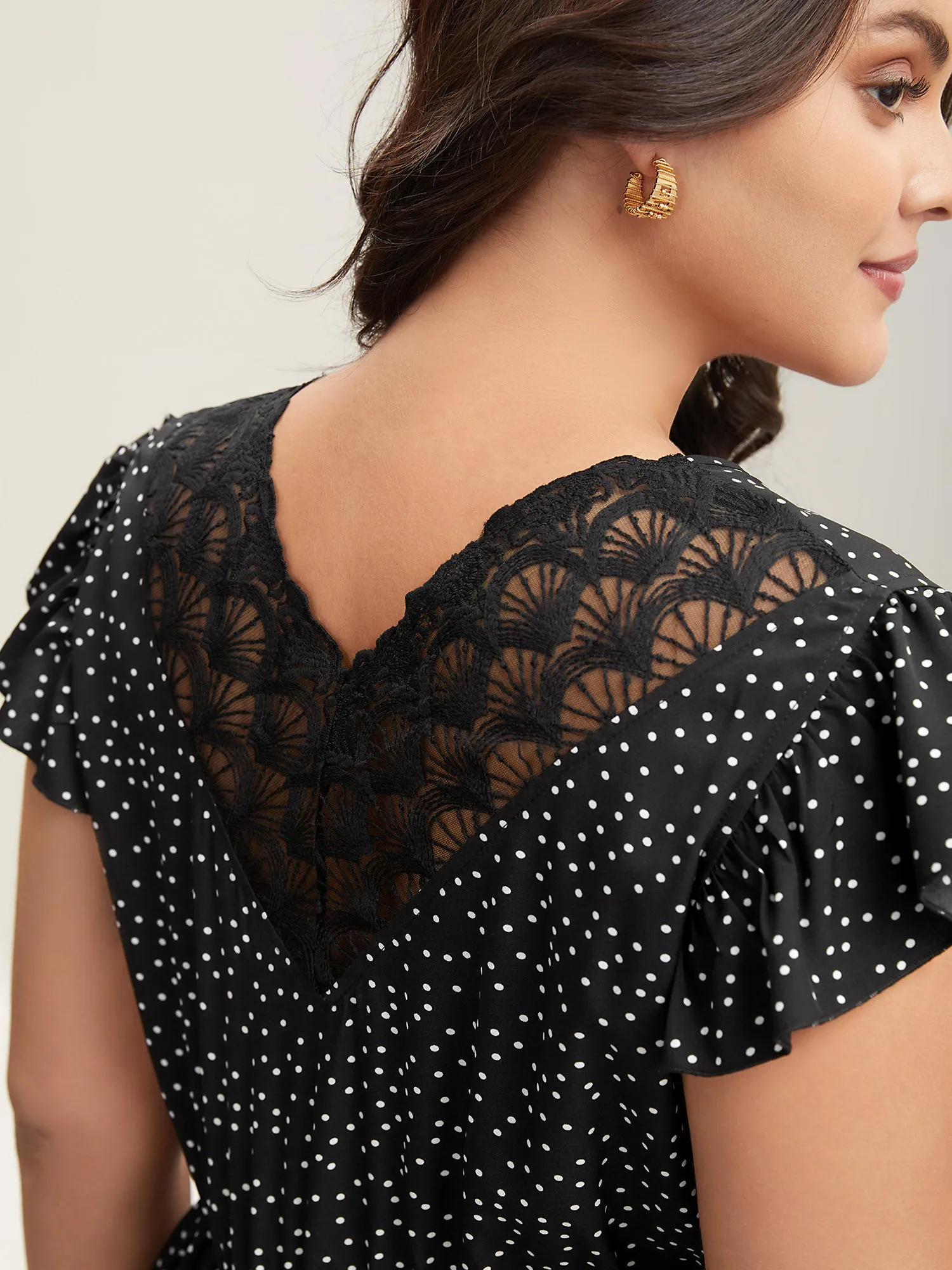 Sheer Cut-Out Back Pockets Midi Dress sold by Bloomchic