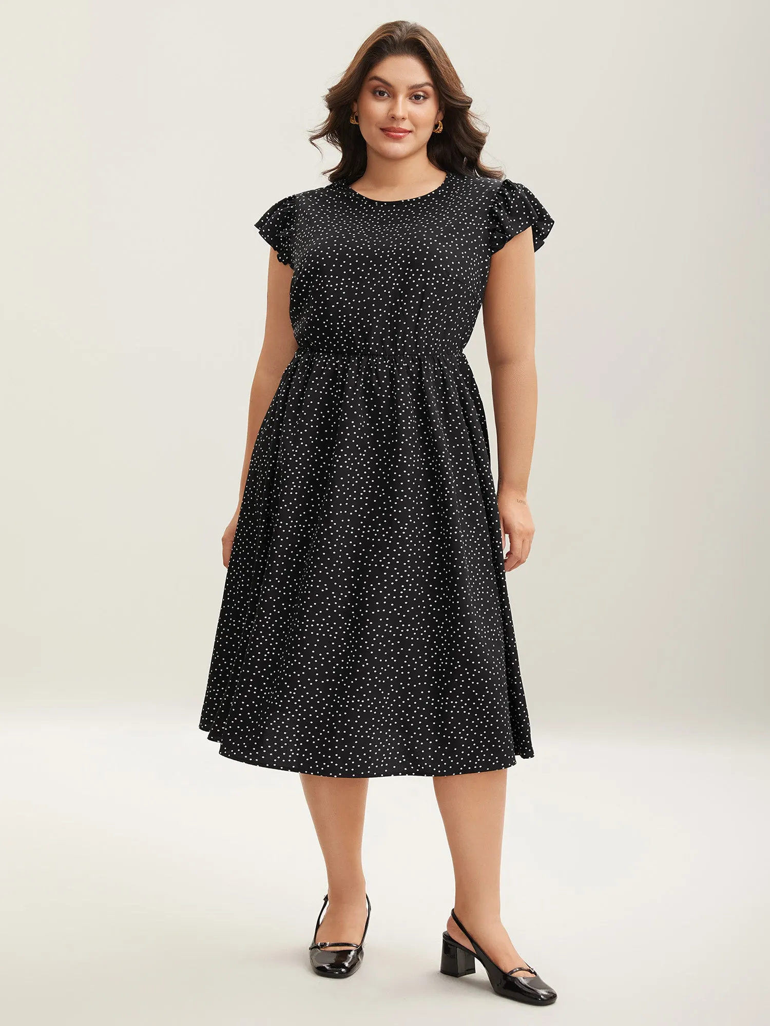 Sheer Cut-Out Back Pockets Midi Dress sold by Bloomchic product image thumbnail 3