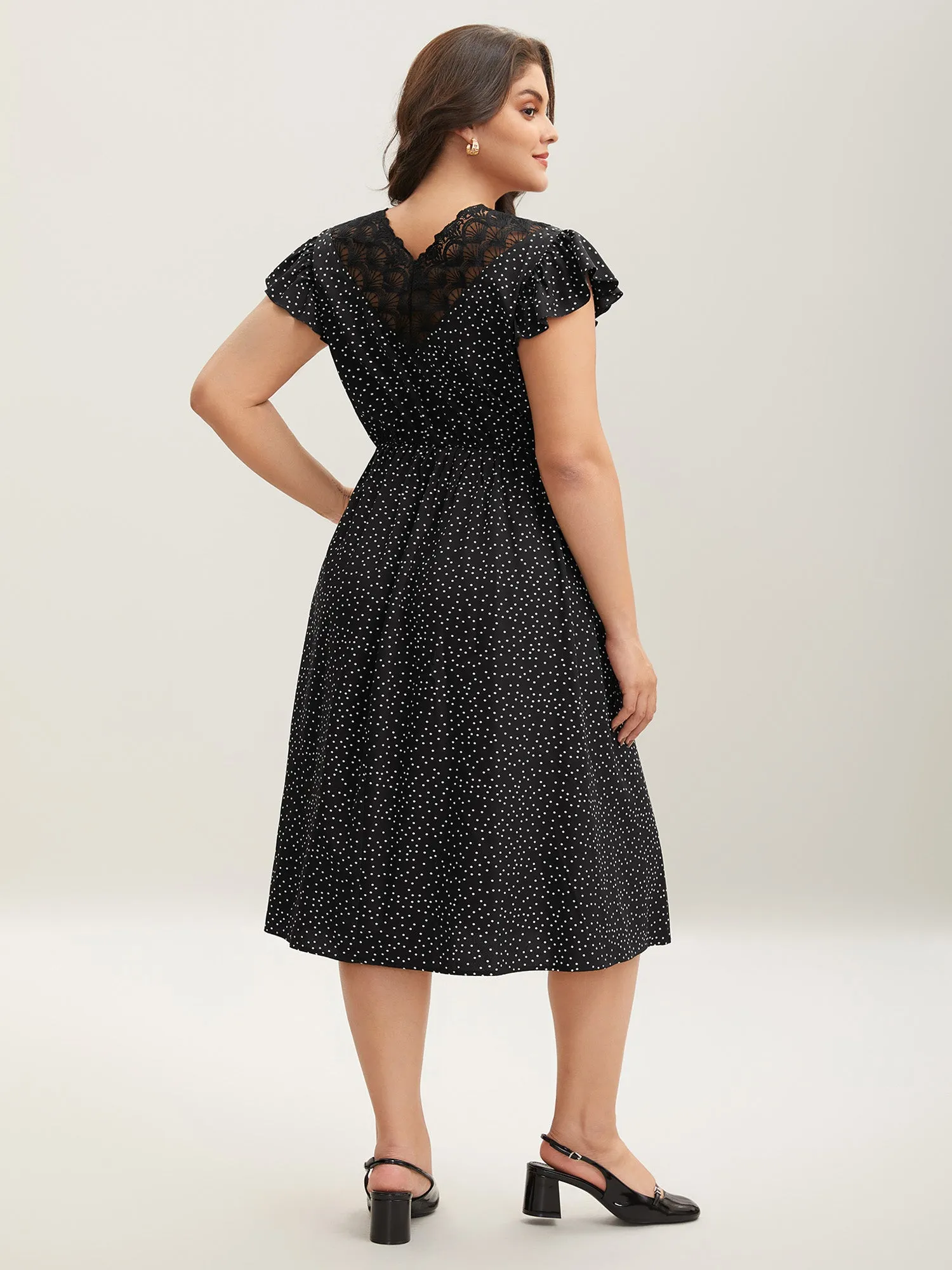 Sheer Cut-Out Back Pockets Midi Dress sold by Bloomchic product image thumbnail 4