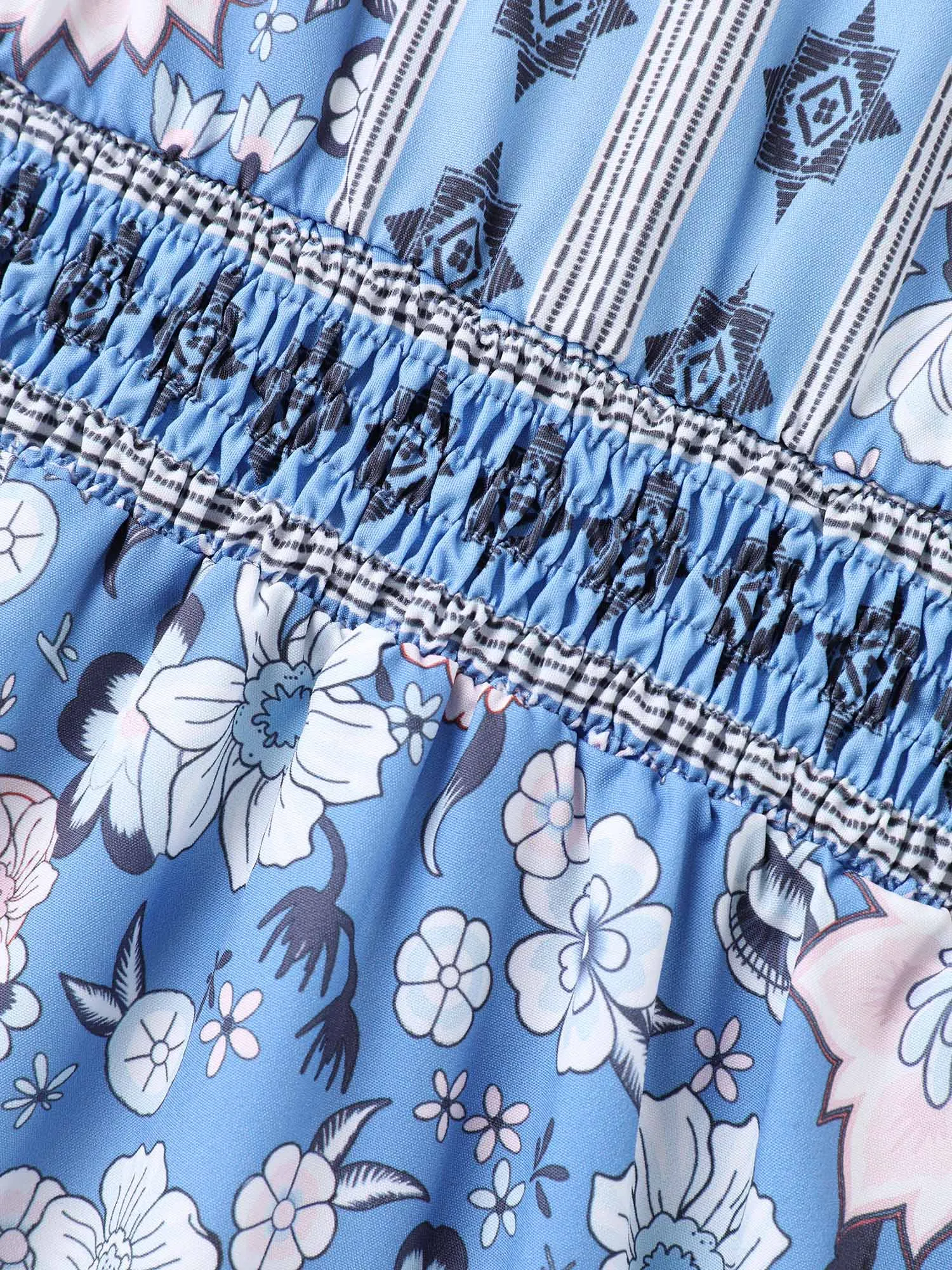 Boho Print Pockets V-Neck Midi Dress sold by Bloomchic product image thumbnail 5