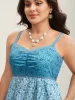 Tropical Blues Cinched Cami Midi Dress sold by Bloomchic