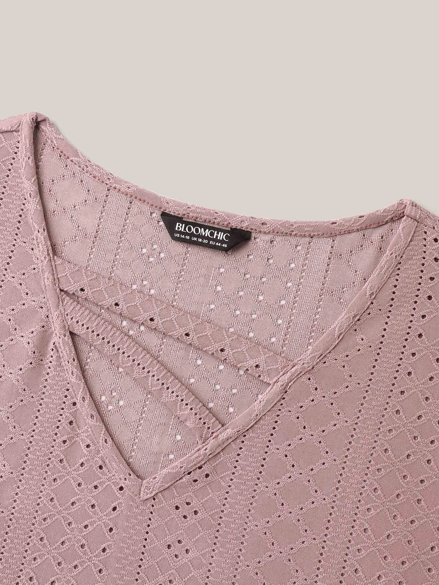 Neck Cut-Out Textured Plain Knit Top sold by Bloomchic product image thumbnail 5