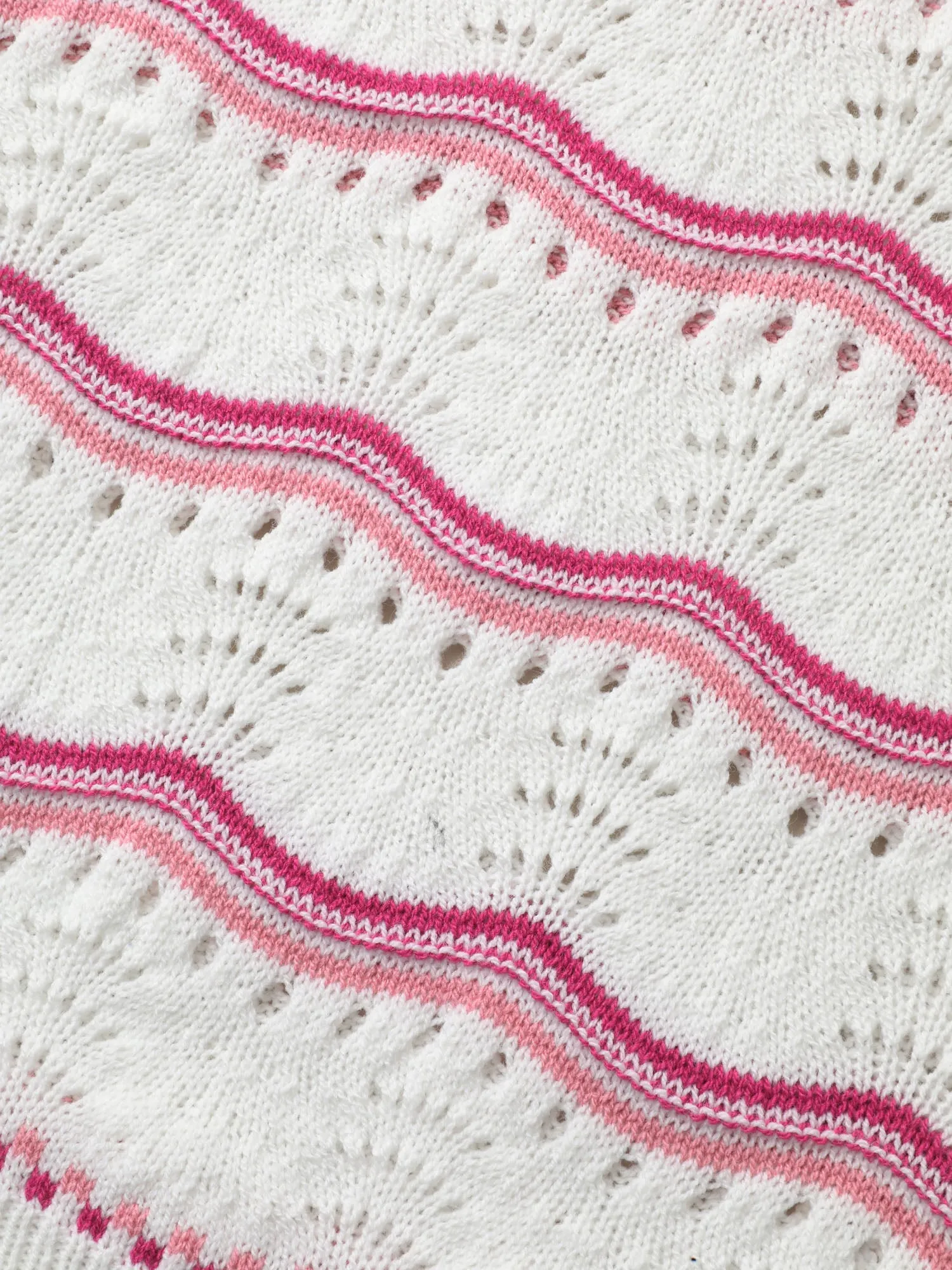 Wavy Print Eyelet Lace Knit Swim Cover-Up sold by Bloomchic product image thumbnail 5