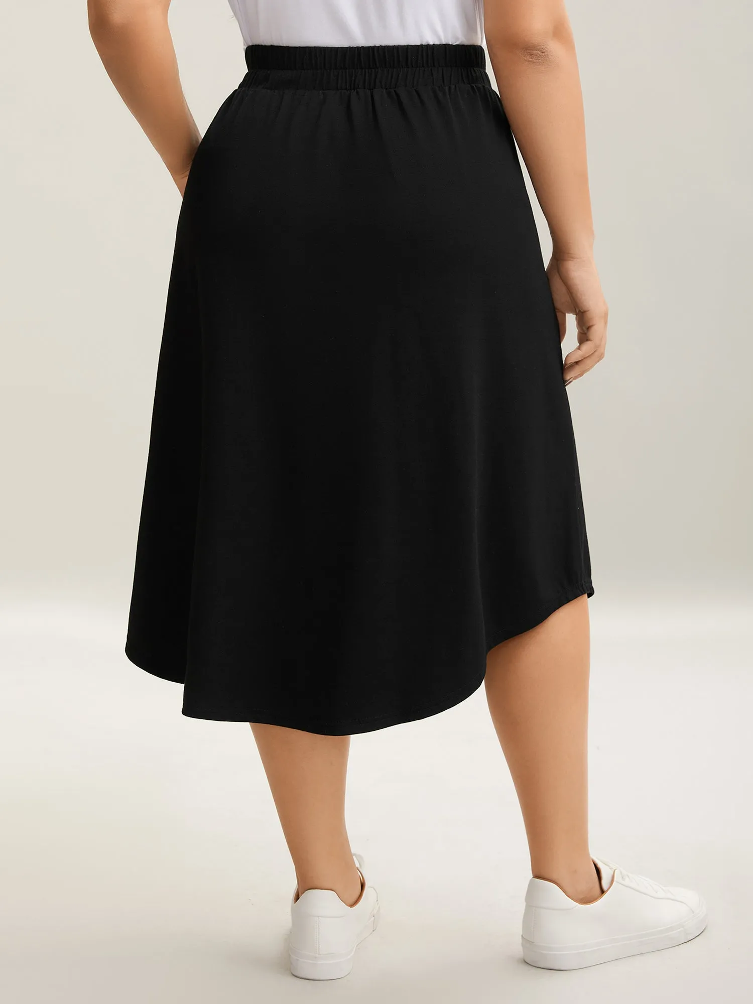Button Detail Hi-Low Hem Midi Skirt sold by Bloomchic product image thumbnail 4