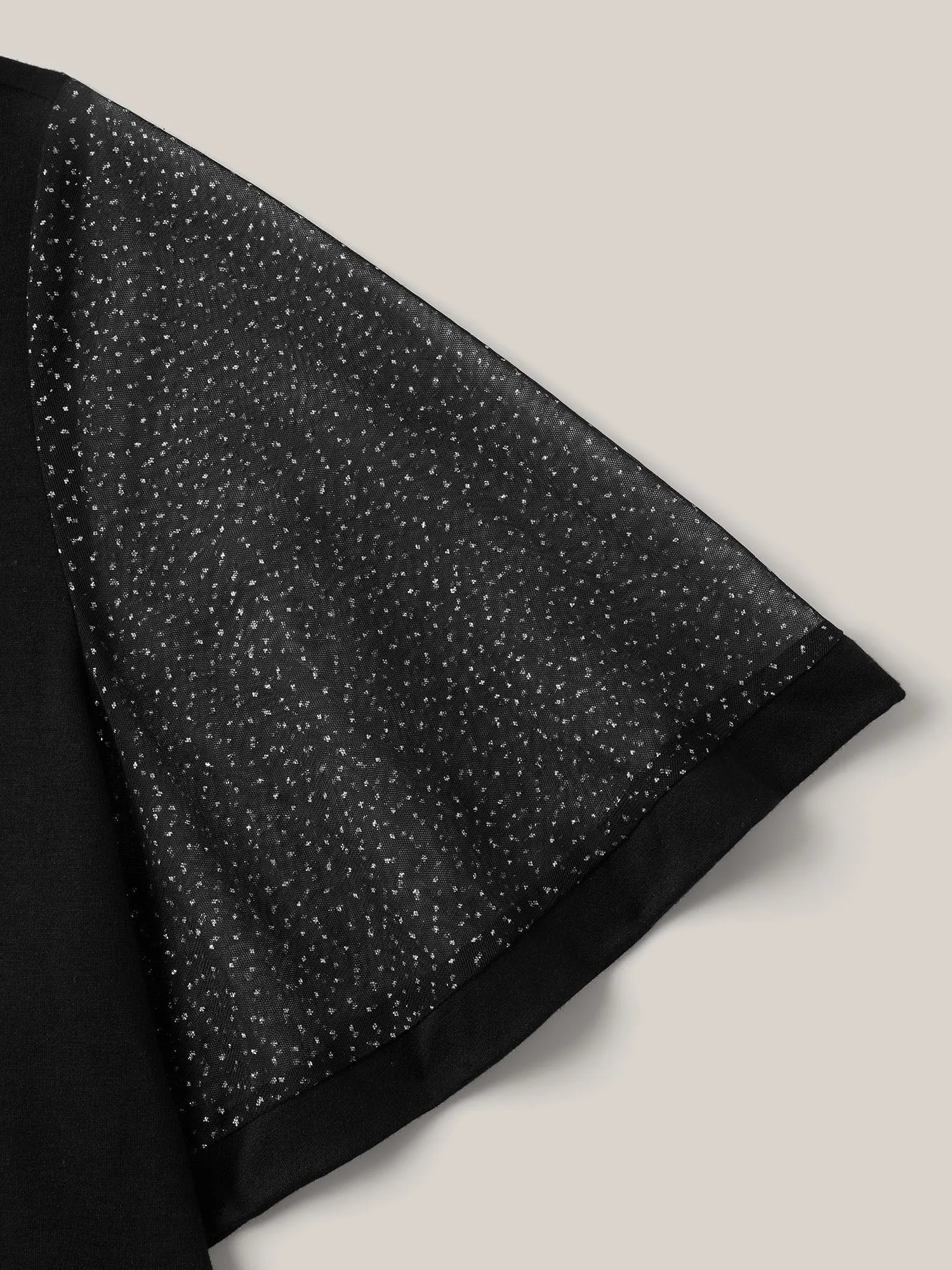 Sheer Luxe Mesh Sleeve Round Neck T-Shirt sold by Bloomchic product image thumbnail 5