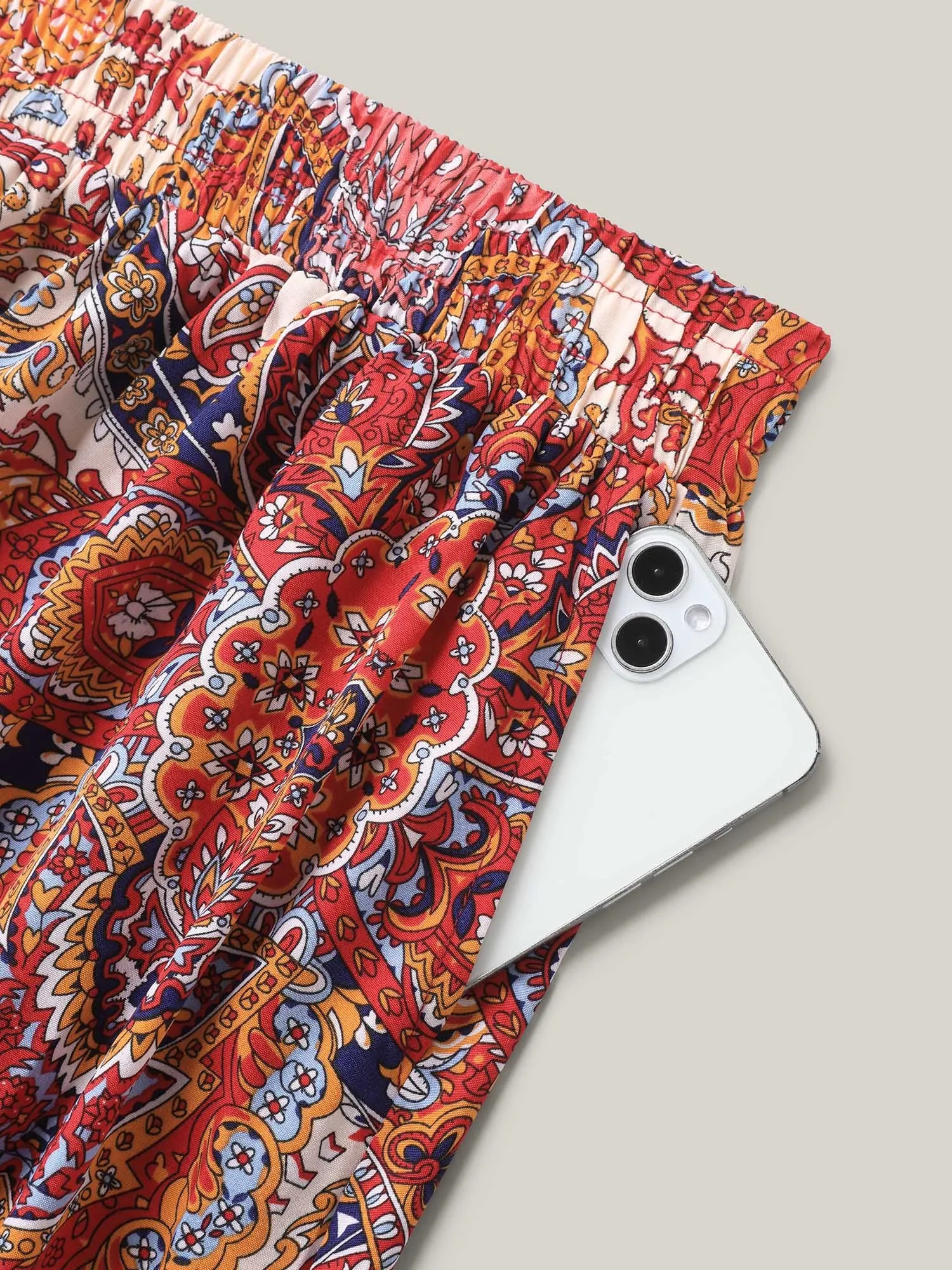 Paisley Print Tassels Spliced Midi Skirt sold by Bloomchic product image thumbnail 5