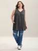 Lace Spliced Pleated Sleeveless Solid Top sold by Bloomchic
