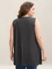 Lace Spliced Pleated Sleeveless Solid Top sold by Bloomchic