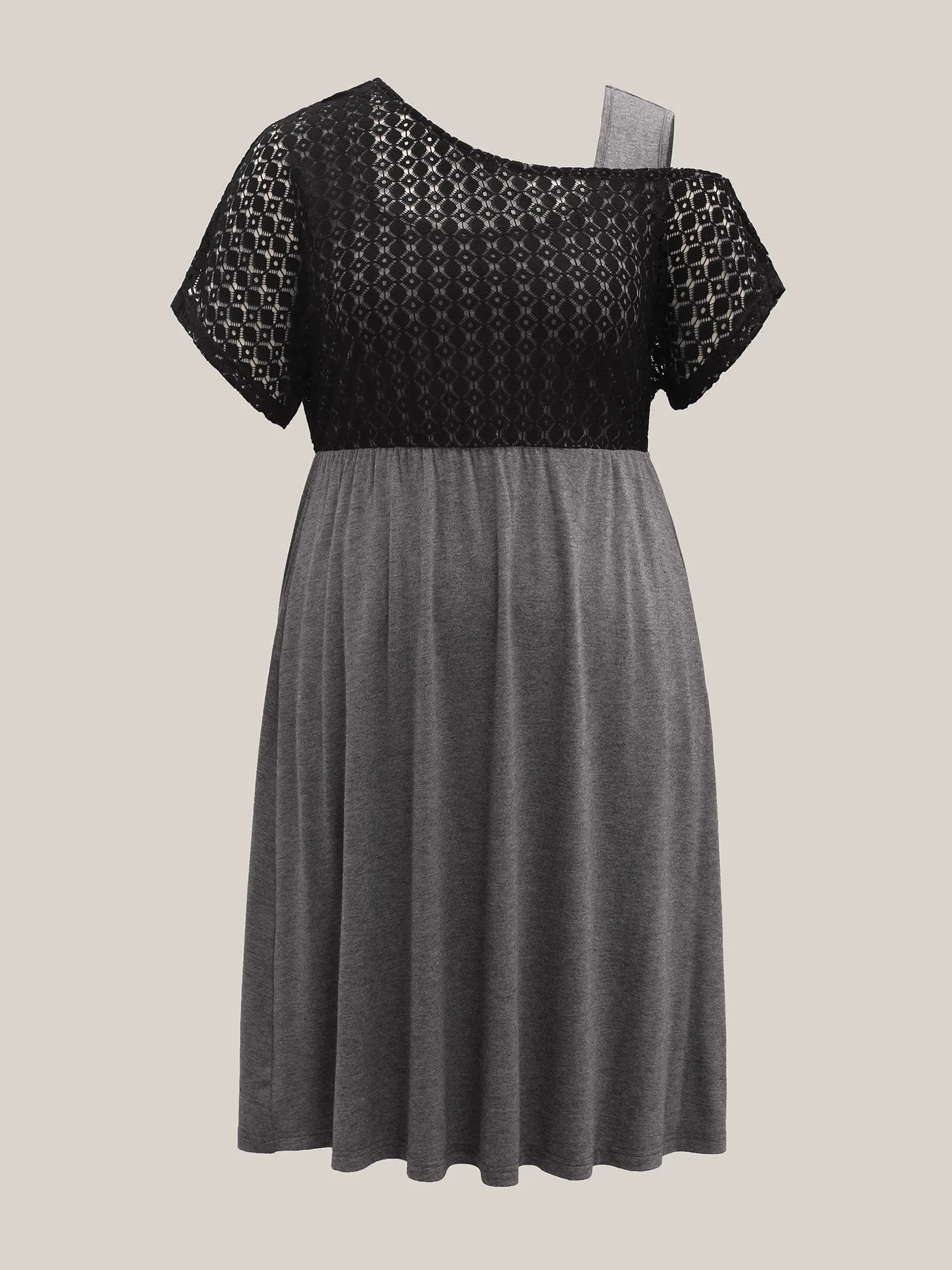 Plain Weave One-Shoulder Knit Midi Dress sold by Bloomchic product image thumbnail 5