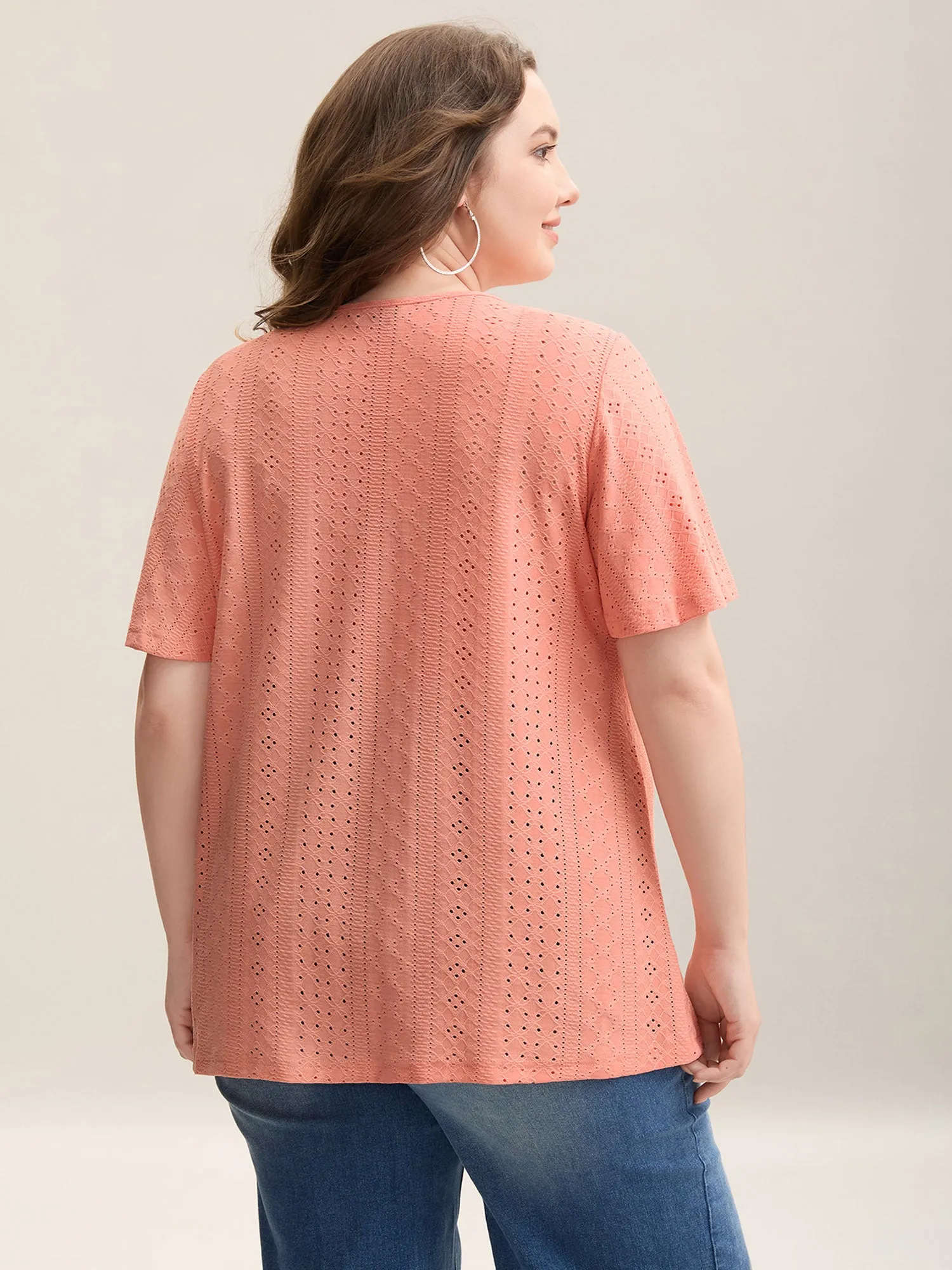 Textured Button Detail Pleated T-Shirt sold by Bloomchic product image thumbnail 4