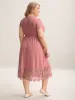 Stretchy Waist Lace Pockets Midi Dress sold by Bloomchic
