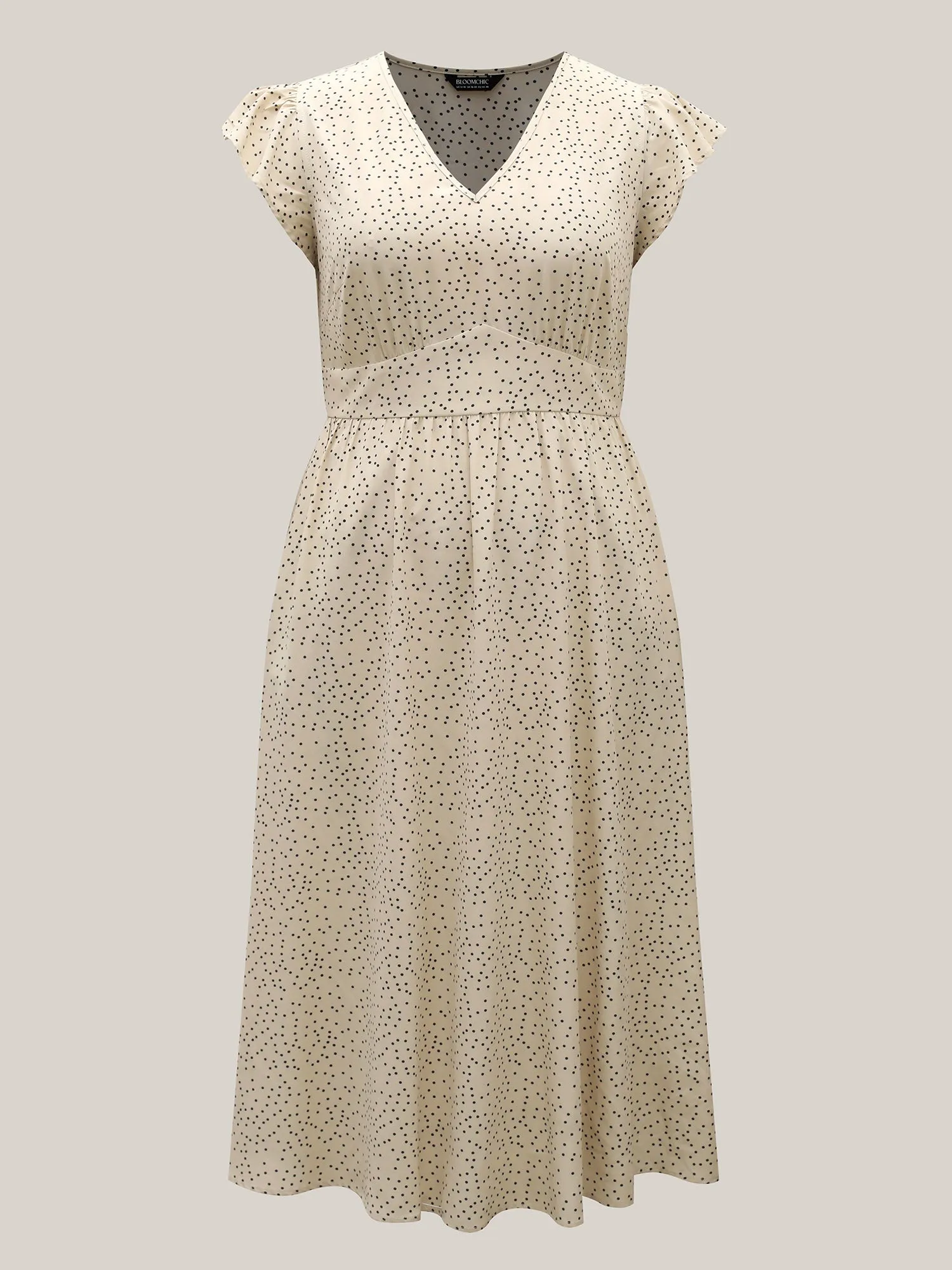 Polka Dot Ruffled Bust-Defining Maxi Dress sold by Bloomchic product image thumbnail 5