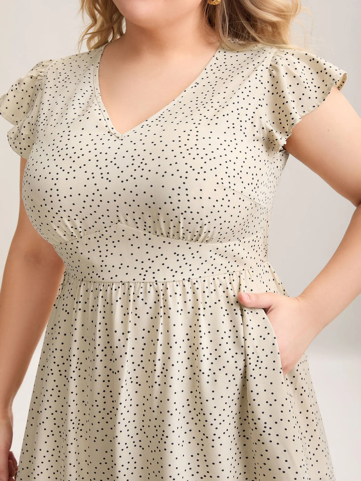 Polka Dot Ruffled Bust-Defining Maxi Dress sold by Bloomchic product image thumbnail 2