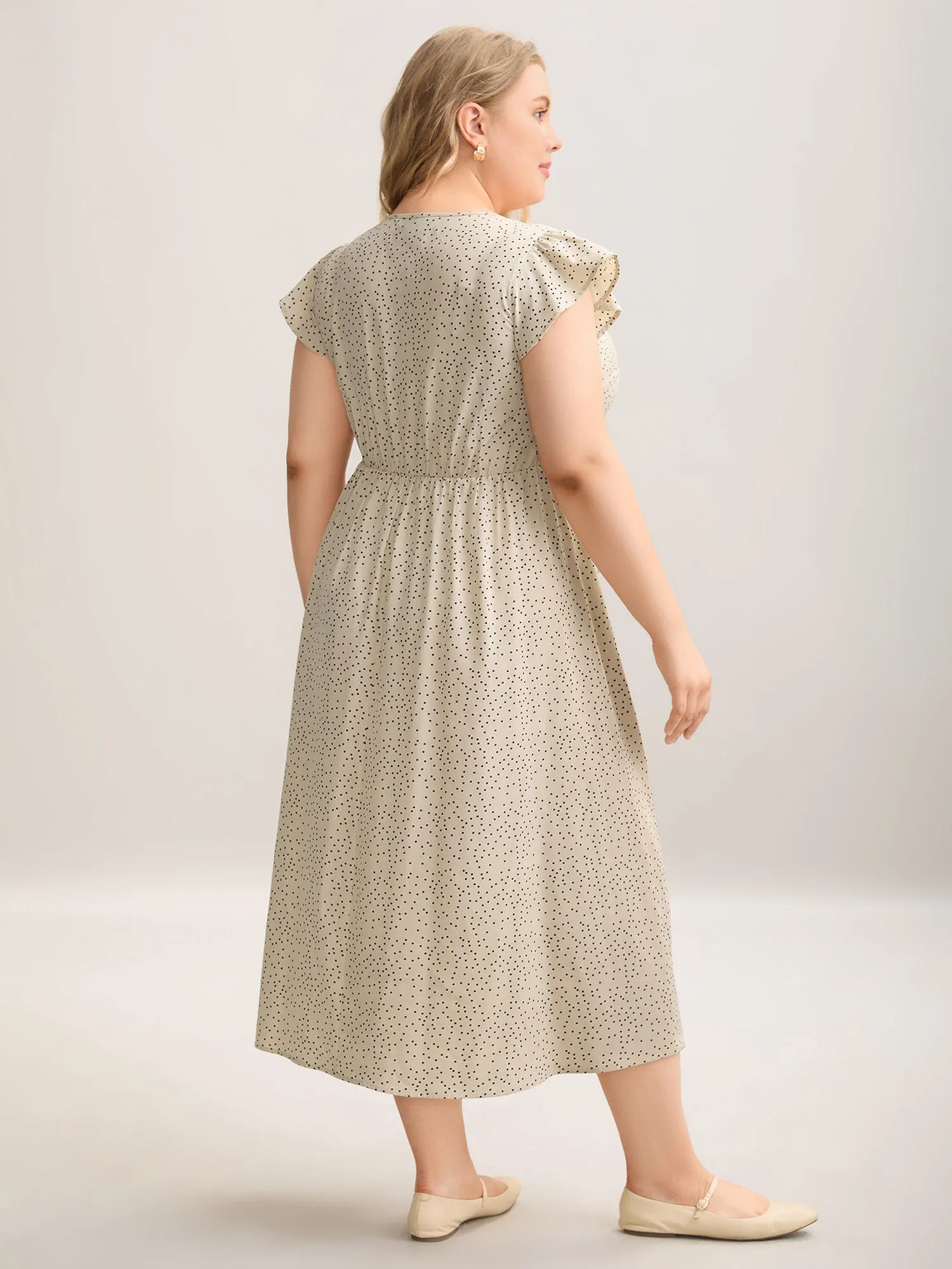 Polka Dot Ruffled Bust-Defining Maxi Dress sold by Bloomchic product image thumbnail 4