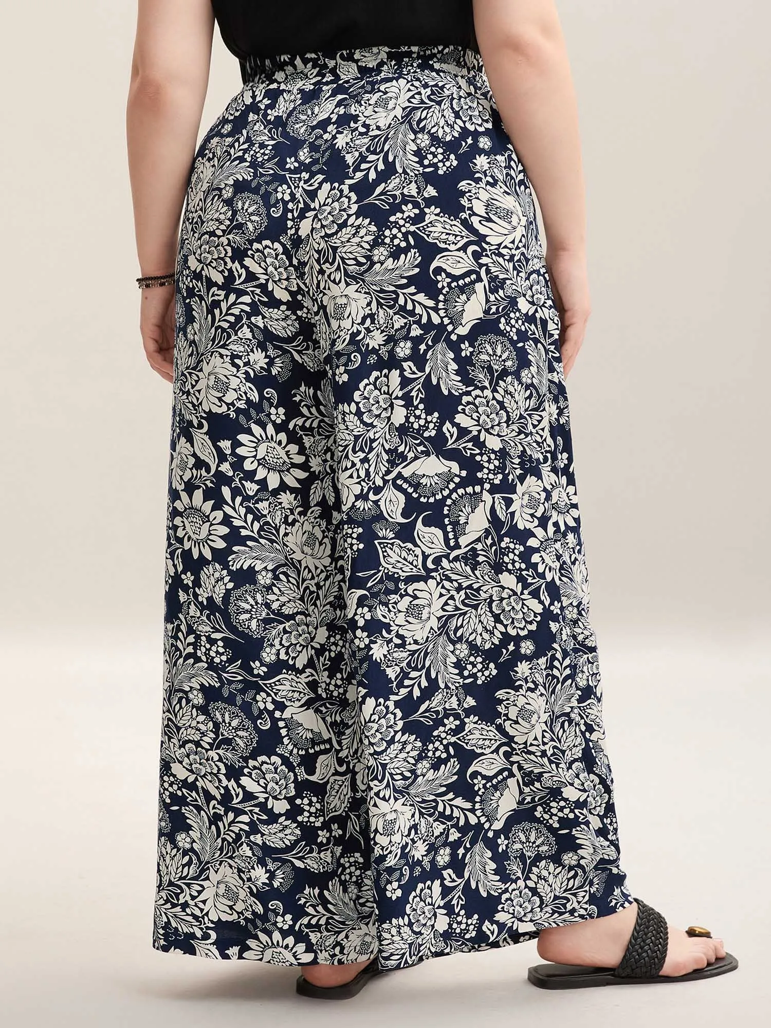 Floral Print Waist-Tie Straight-Leg Pants sold by Bloomchic product image thumbnail 5