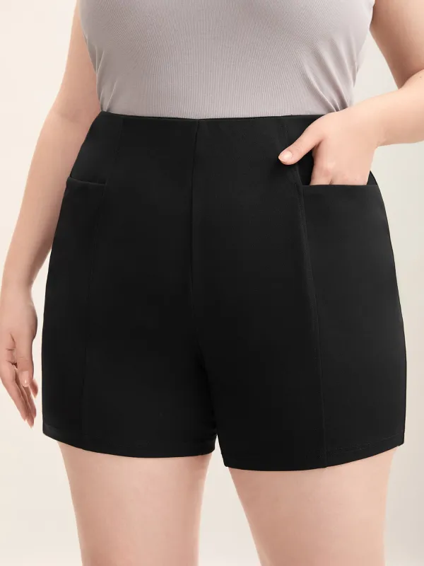 Stretchy Waist Pleated Pull-On Shorts sold by Bloomchic