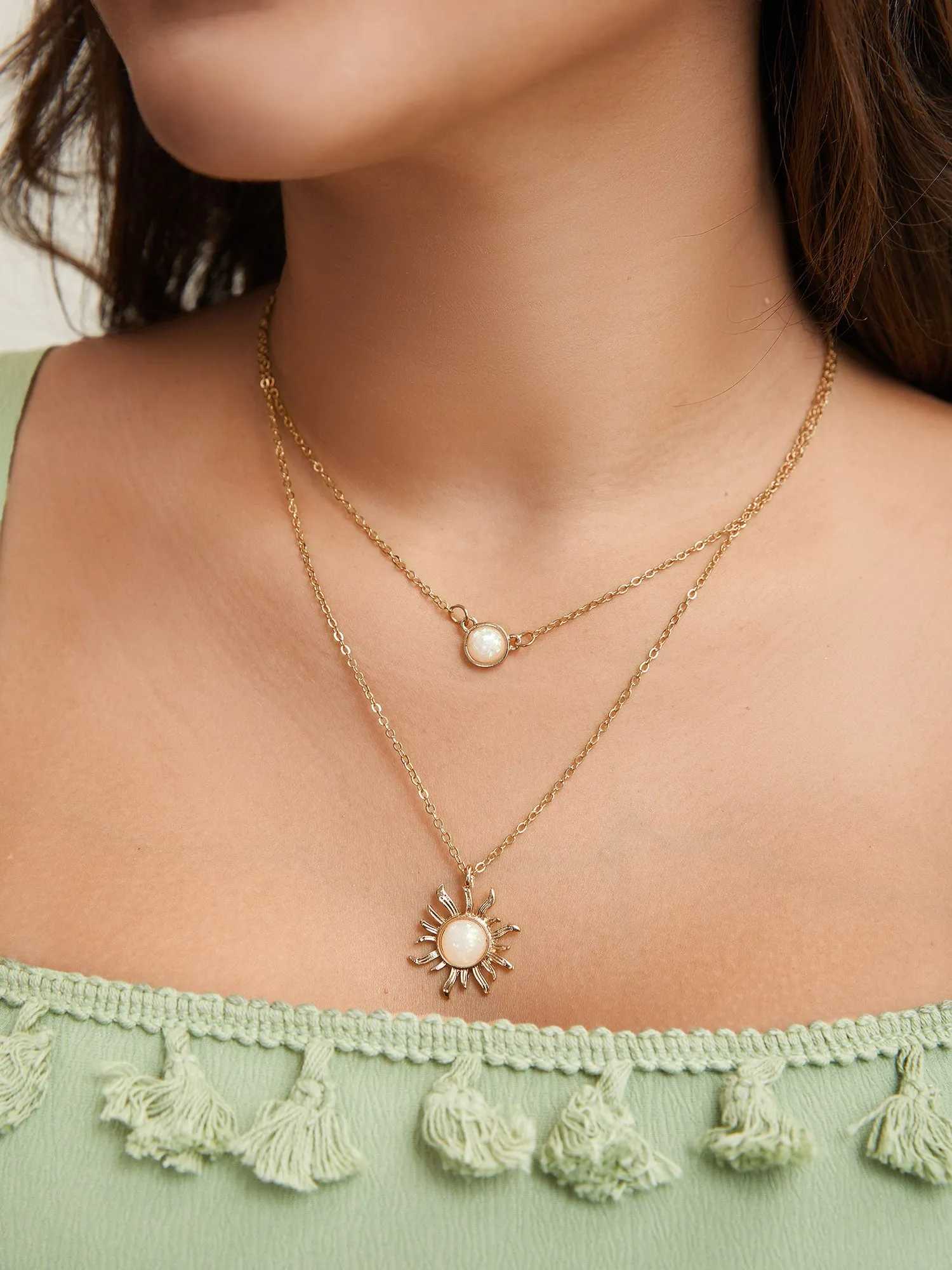 Double Pearl Gold-Tone Necklace sold by Bloomchic product image thumbnail 2