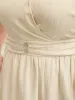Pleated Waist Textured Shirred Midi Dress sold by Bloomchic