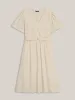 Pleated Waist Textured Shirred Midi Dress sold by Bloomchic