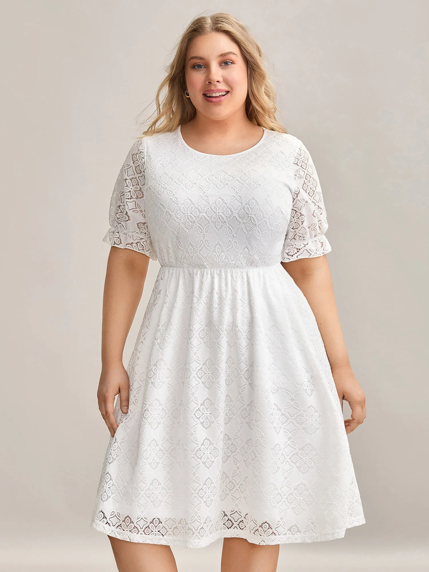 Textured Ruffled Sleeve Pockets Midi Dress sold by Bloomchic