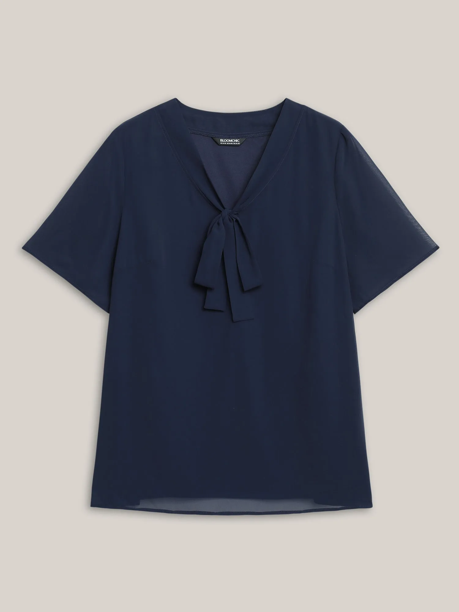 Ribbon Collar Placket Lined Blouse sold by Bloomchic product image thumbnail 5