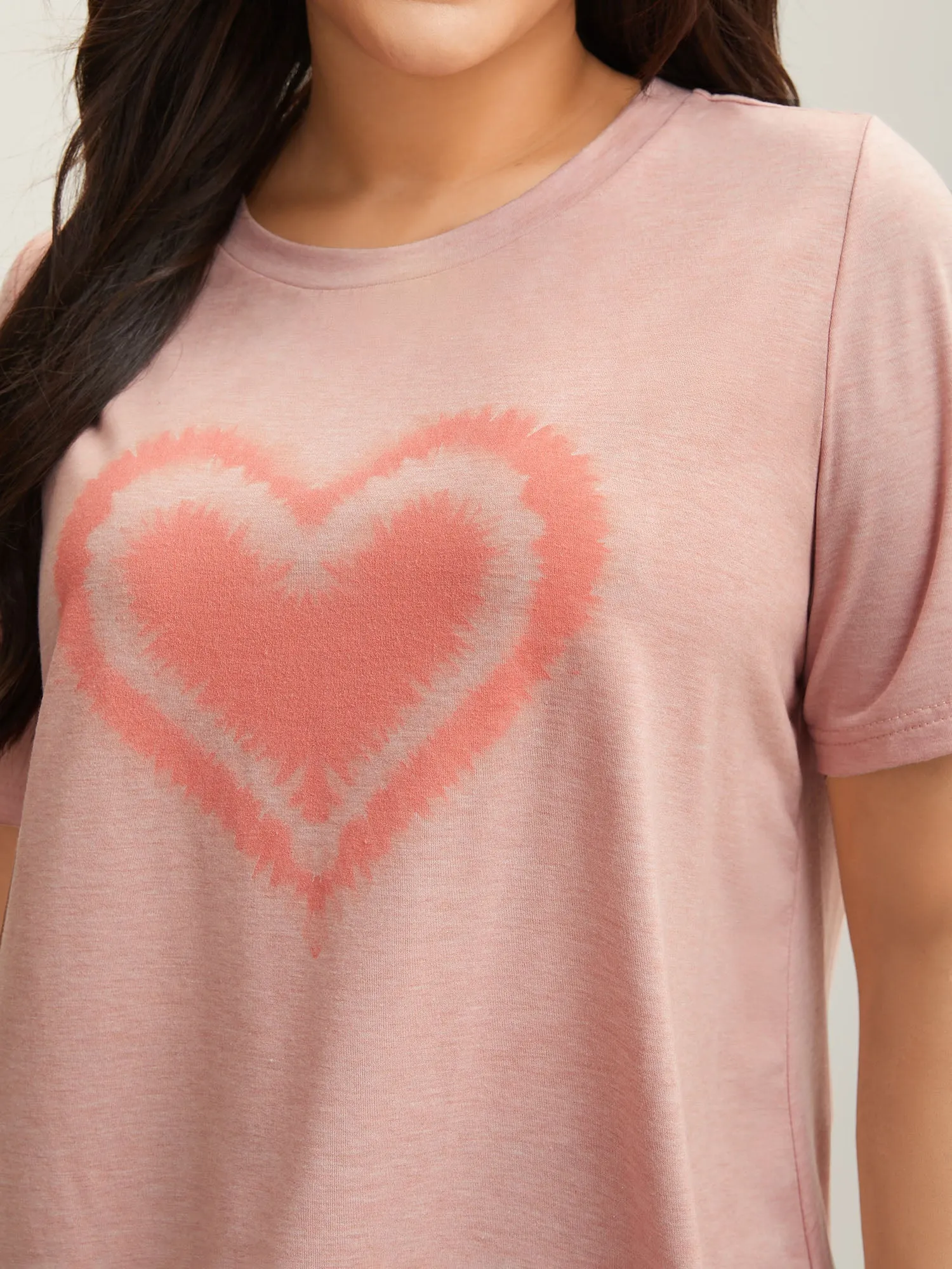 Supersoft Heart Motif Tie-Dye Stretchy T-Shirt sold by Bloomchic product image thumbnail 4