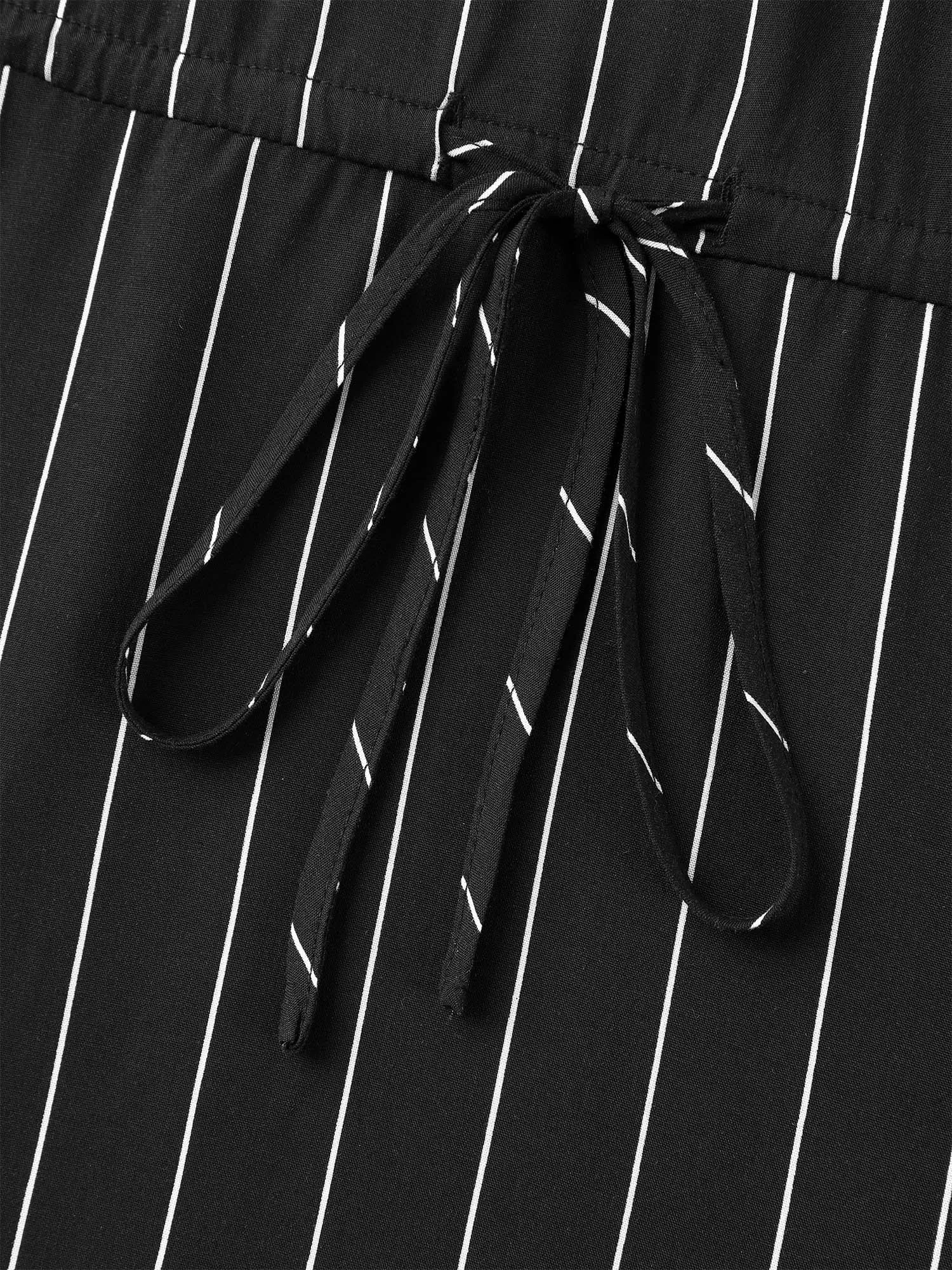 Striped Waist-Tie Pockets Blouse sold by Bloomchic product image thumbnail 5