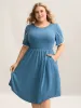 Stretchy Waist Pockets Lace Midi Knit Dress sold by Bloomchic